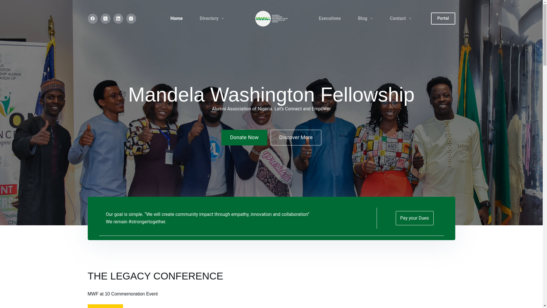 website screenshot of https://mwfaanig.org/