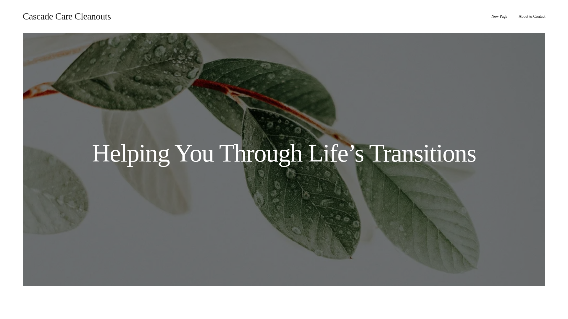 website screenshot of https://cascadecarecleanouts.com