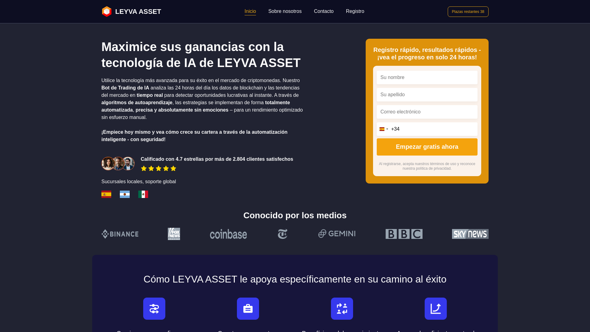website screenshot of https://leyvaasset.es/