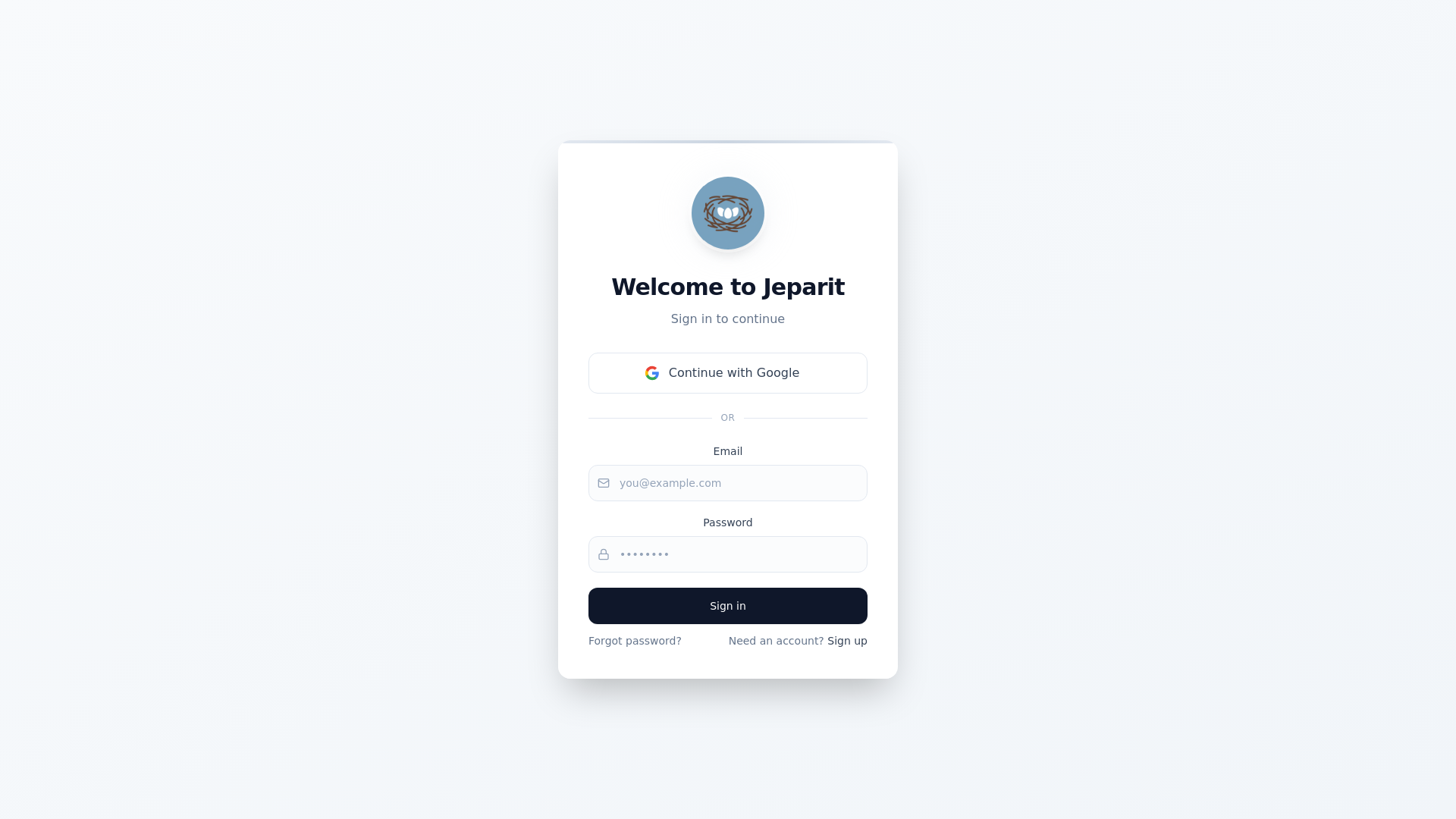 website screenshot of https://jeparit.app/