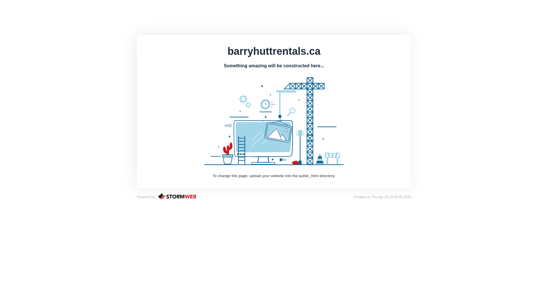website screenshot of https://barryhuttrentals.ca/