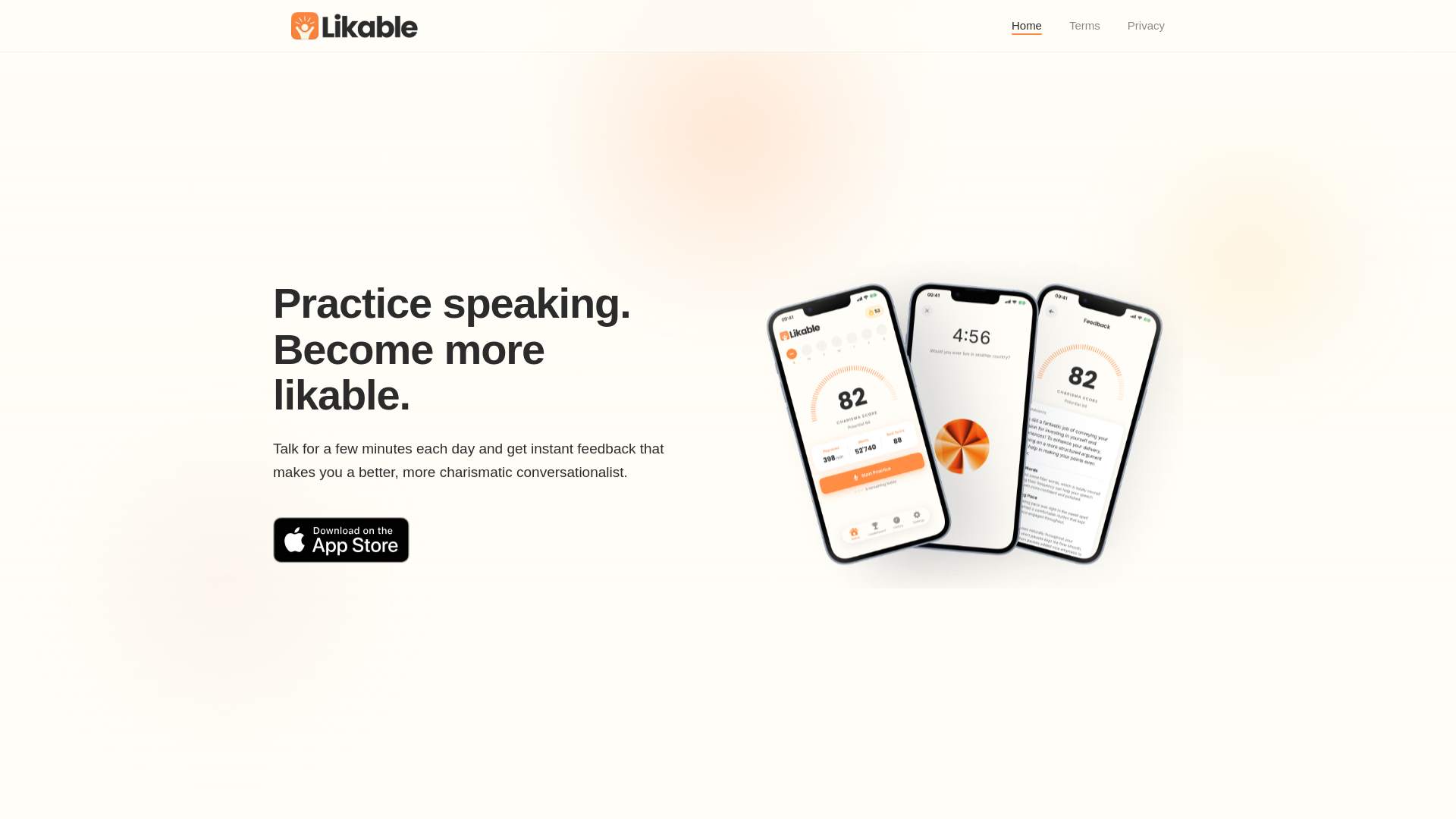 website screenshot of https://likeable-landingpage.pages.dev/
