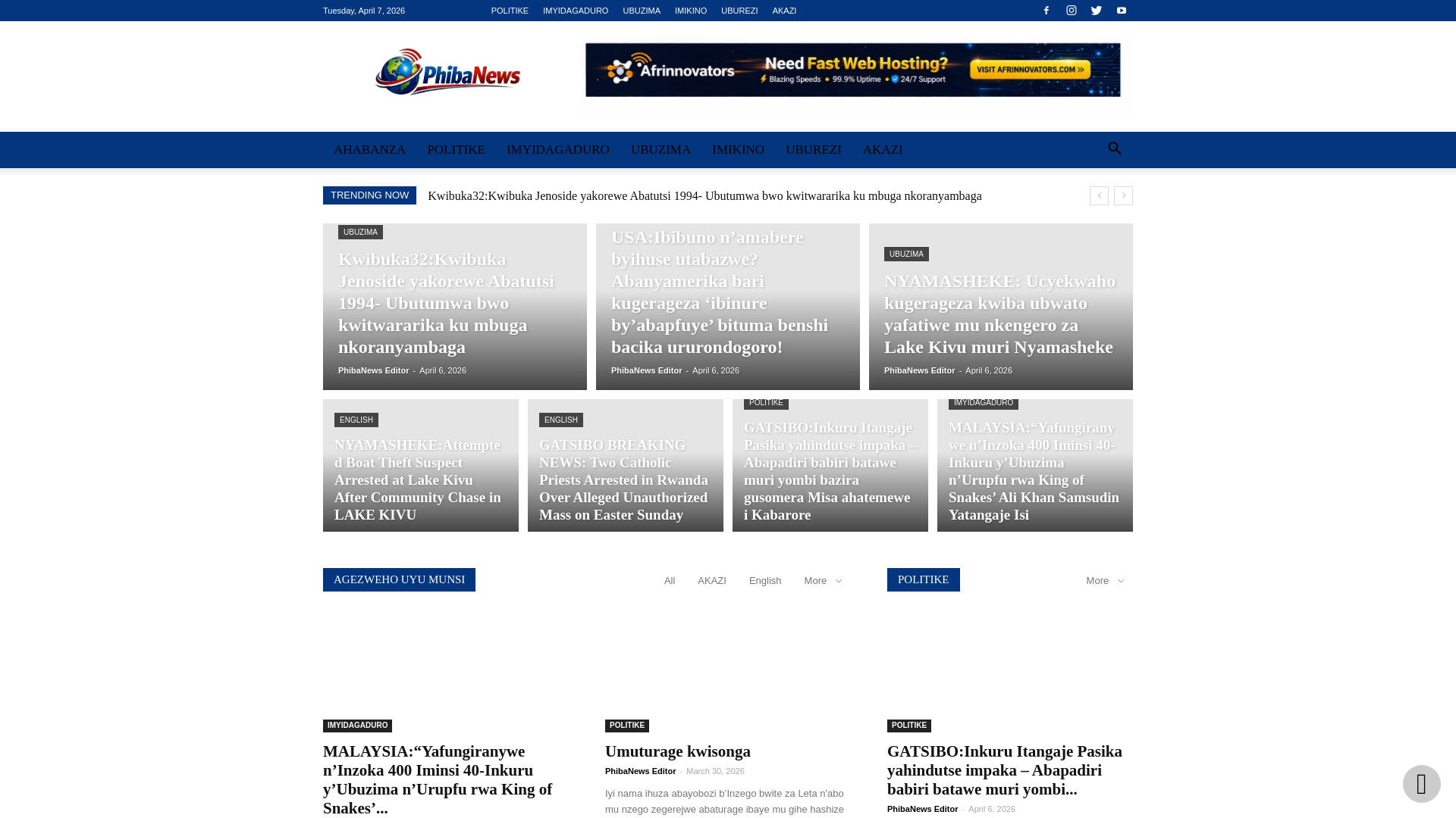 website screenshot of https://phibanews.com/