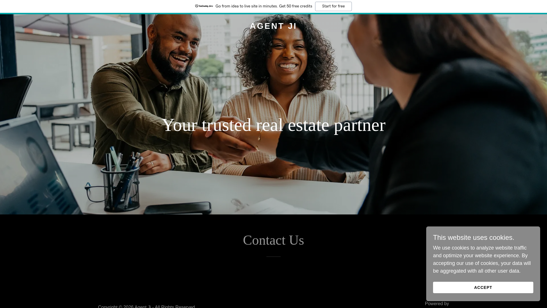 website screenshot of https://agentji.in