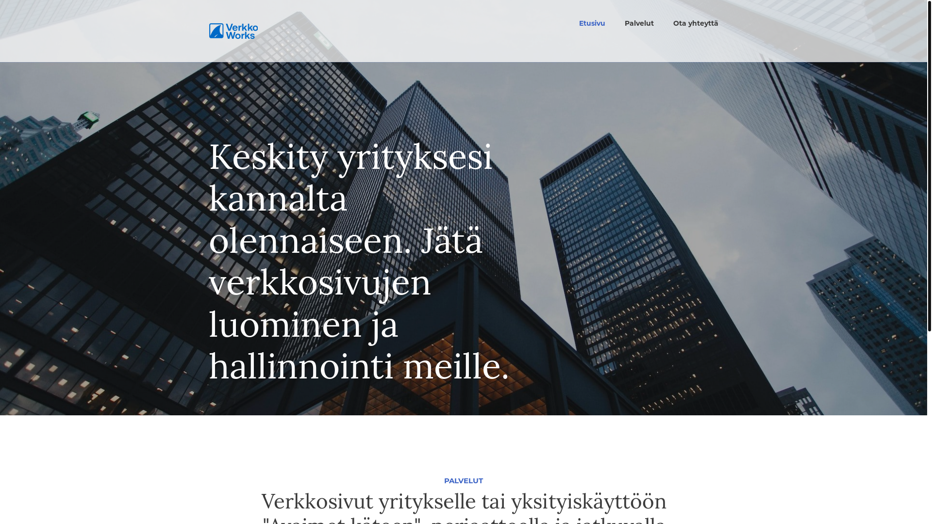 website screenshot of https://verkkoworks.fi/