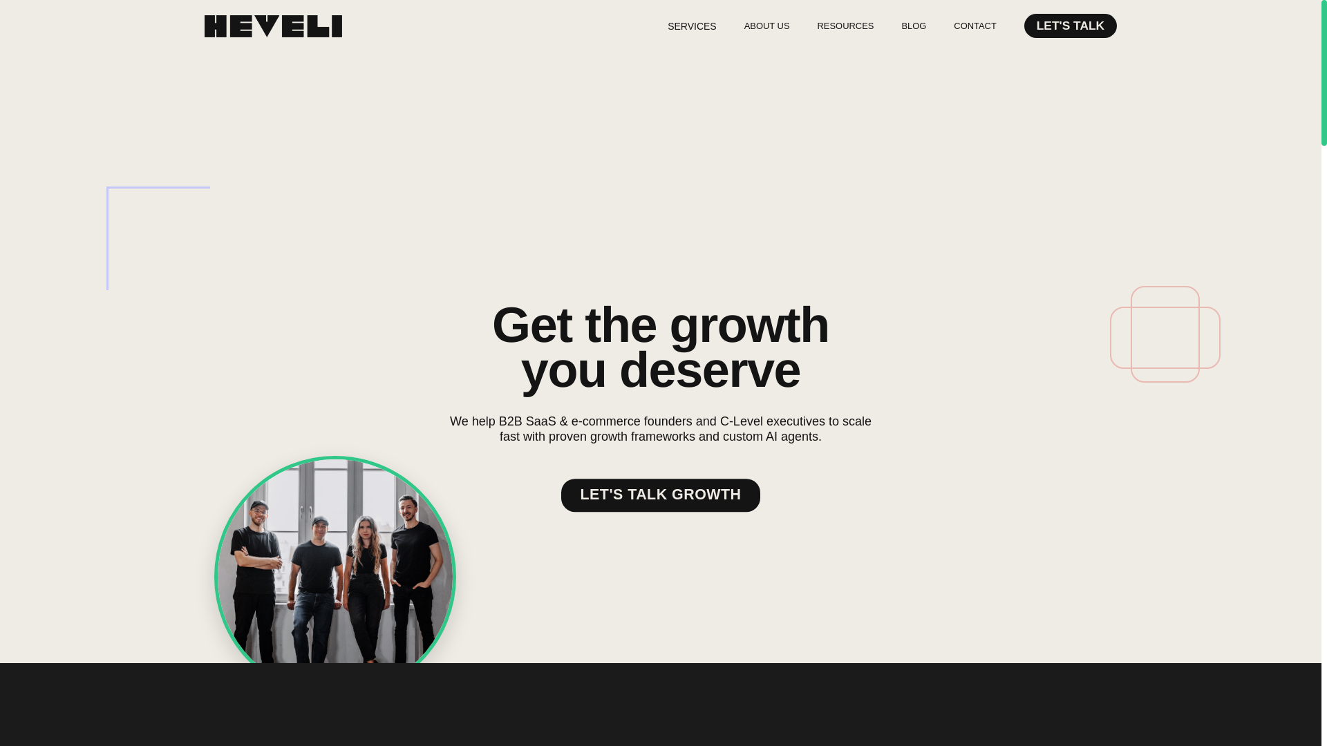 website screenshot of https://heveli-partners.com/