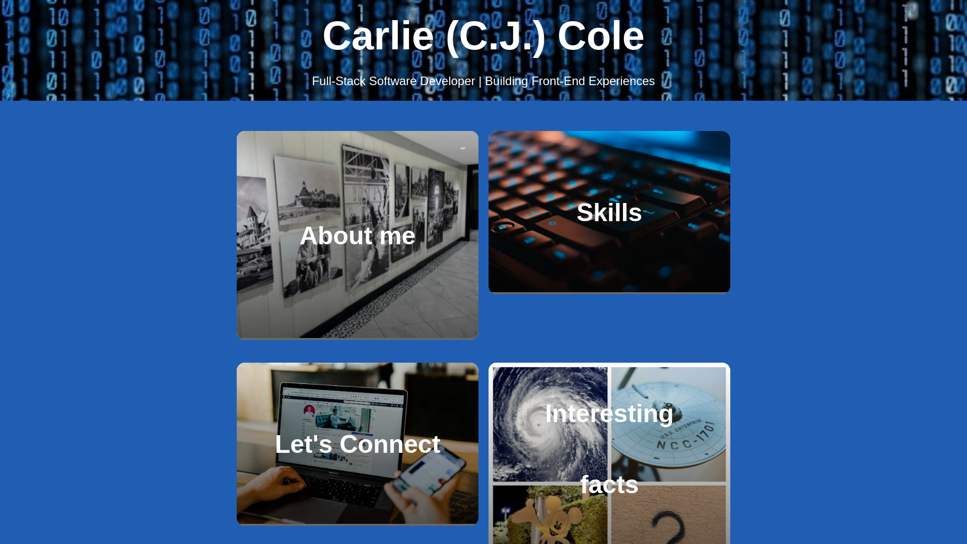 website screenshot of https://coletechstack.com/
