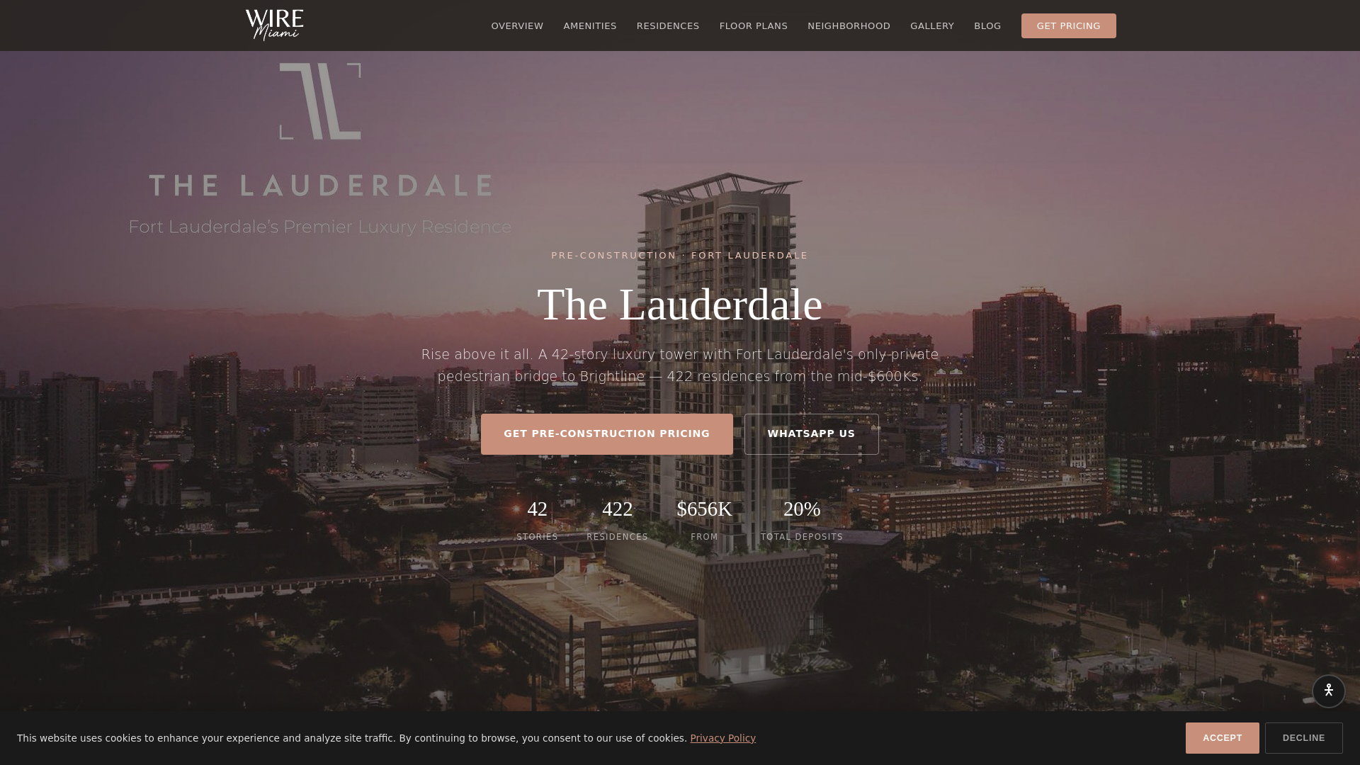 website screenshot of https://thelauderdaleluxurycondos.com/