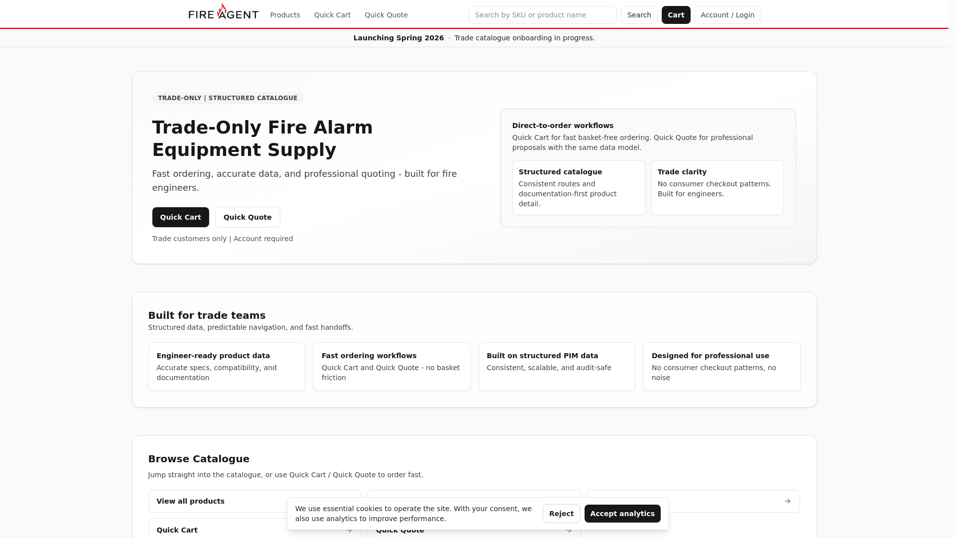 website screenshot of https://fireagent.im