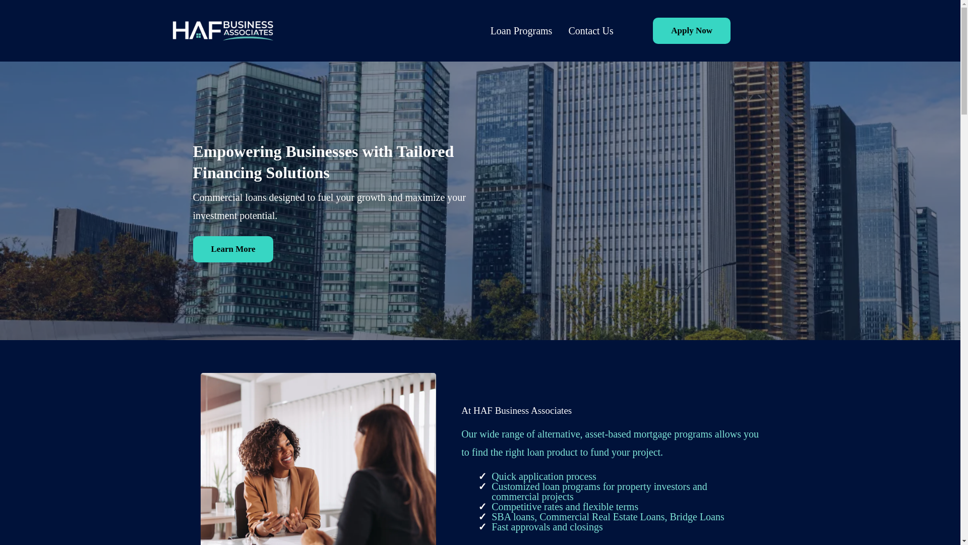 website screenshot of https://haflendinggroup.com/