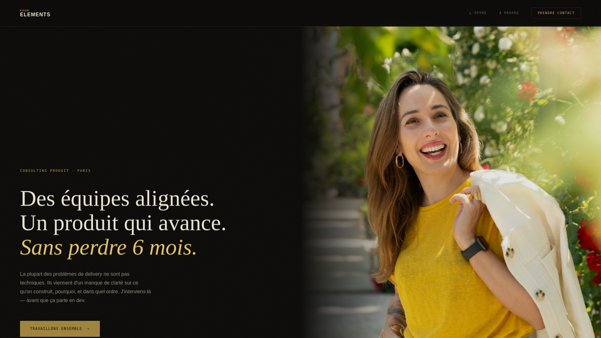 website screenshot of https://4elements.consulting/