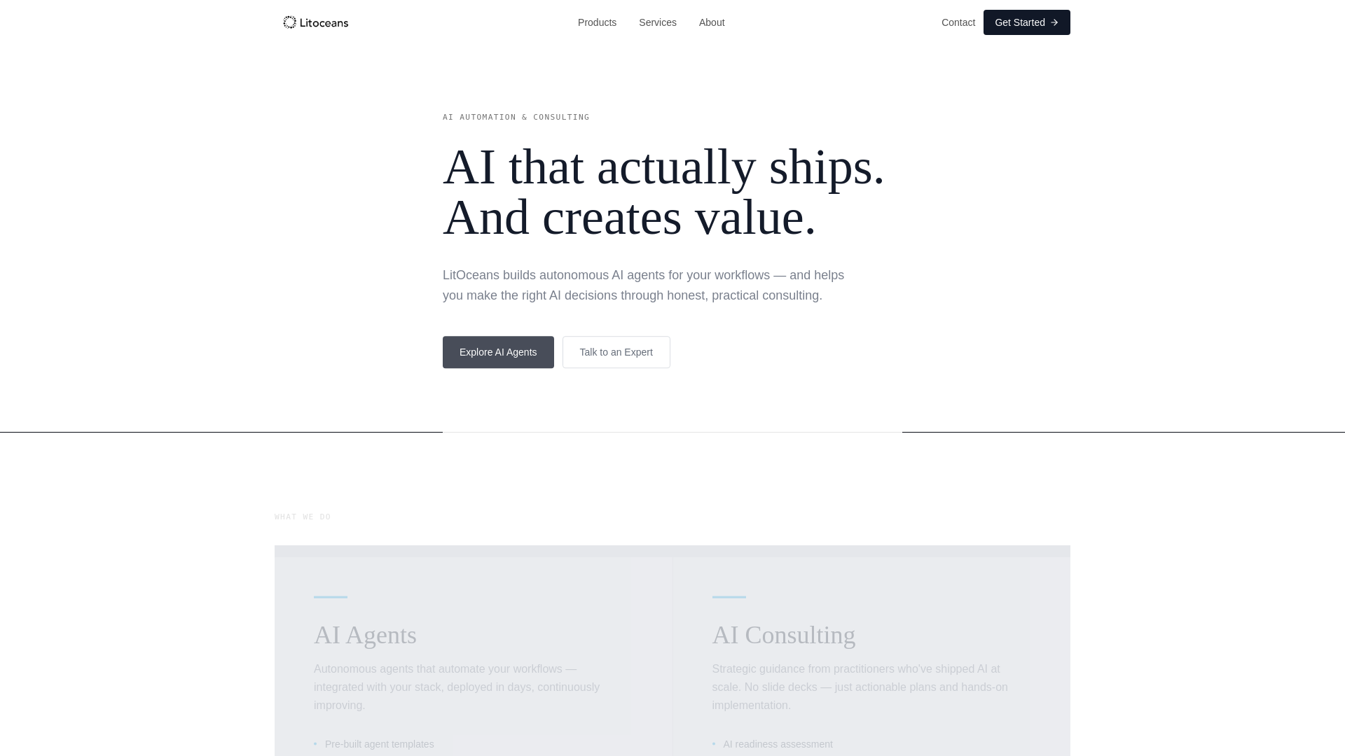 website screenshot of https://litoceans-site.pages.dev/