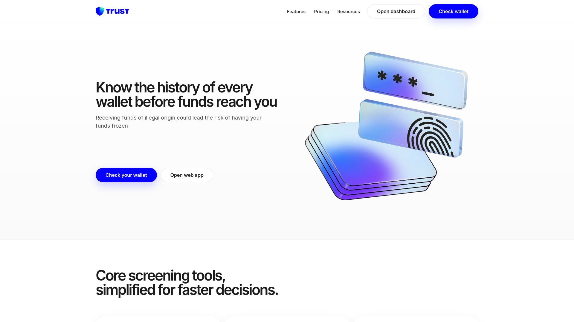 website screenshot of https://aml-trust.app/