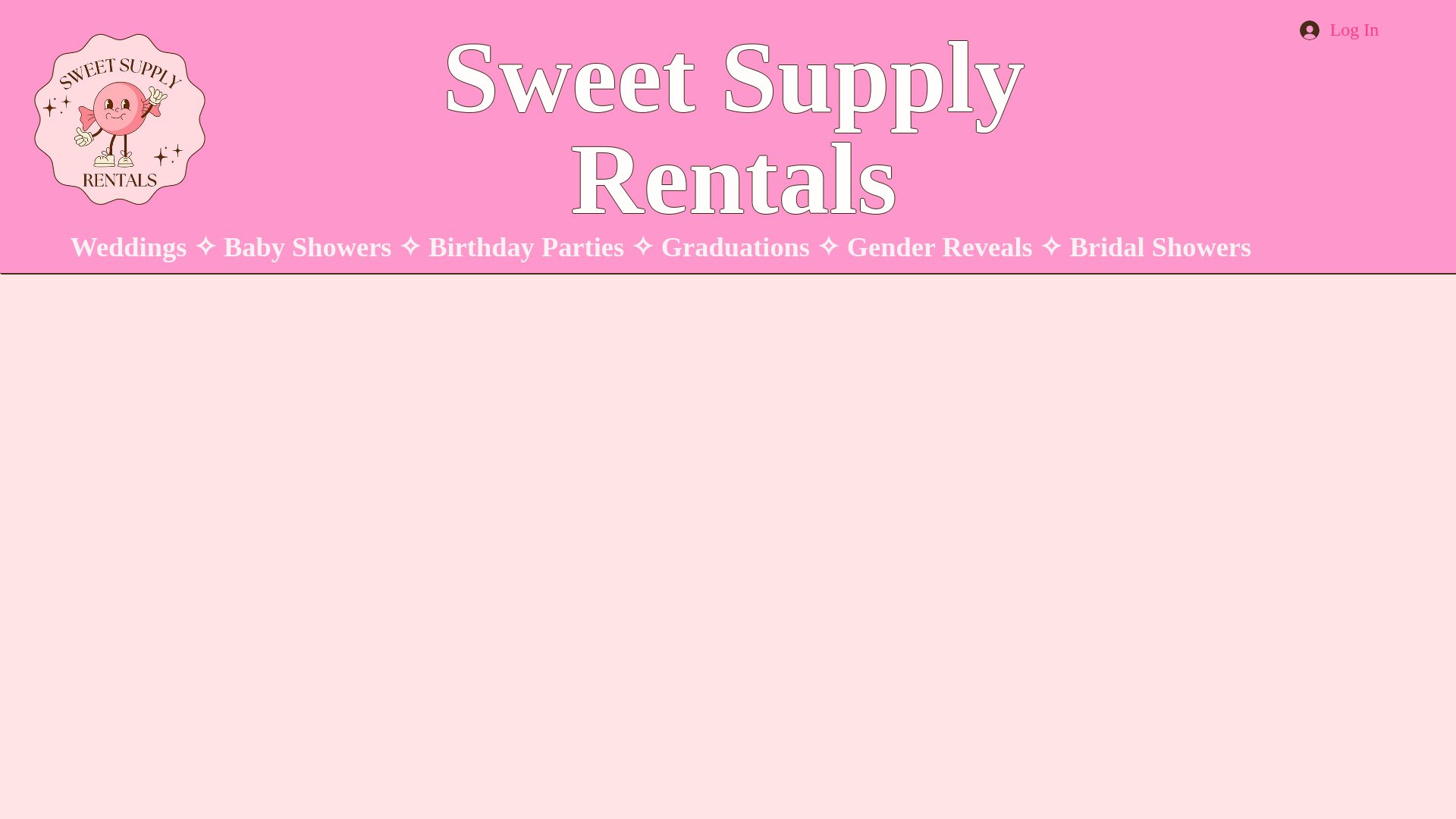 website screenshot of https://sweetsupplyrentals.com