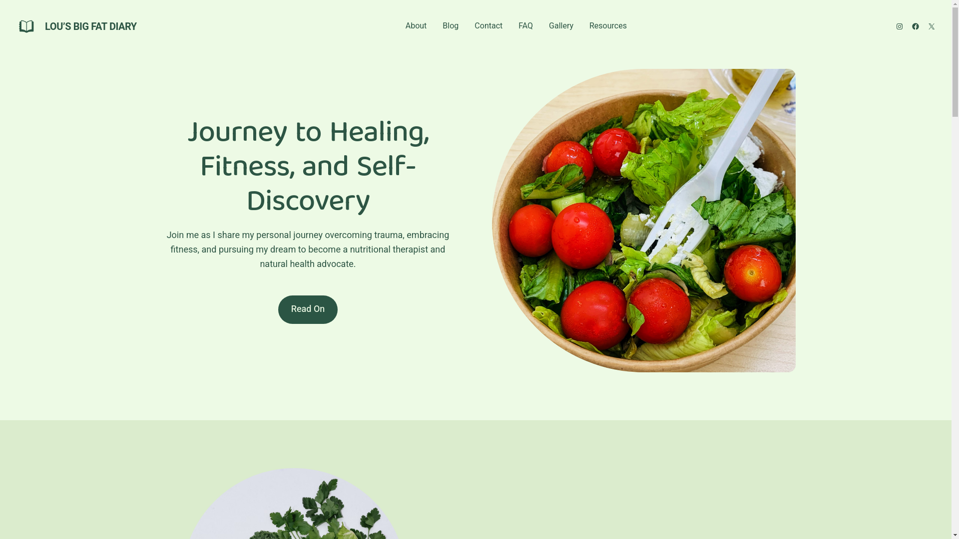 website screenshot of https://lousbigfatdiary.com/