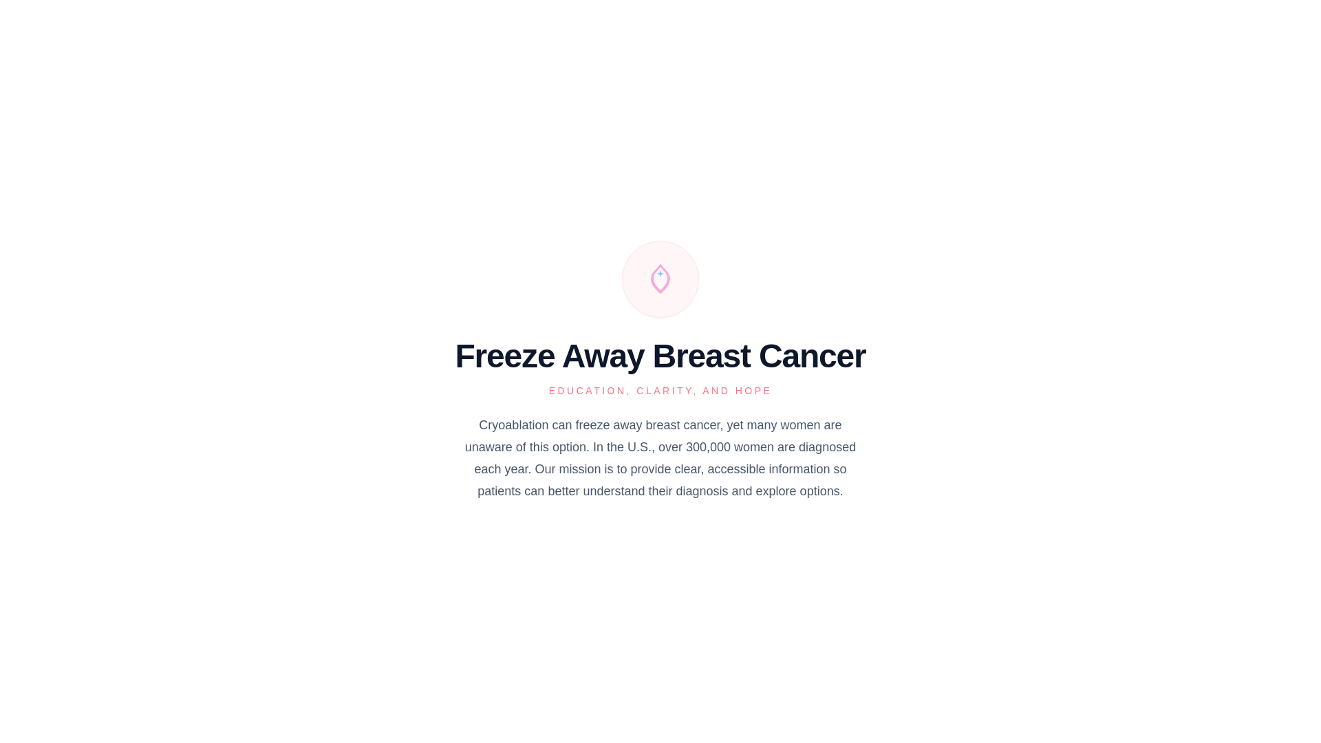 website screenshot of https://freezeawaybreastcancer.com