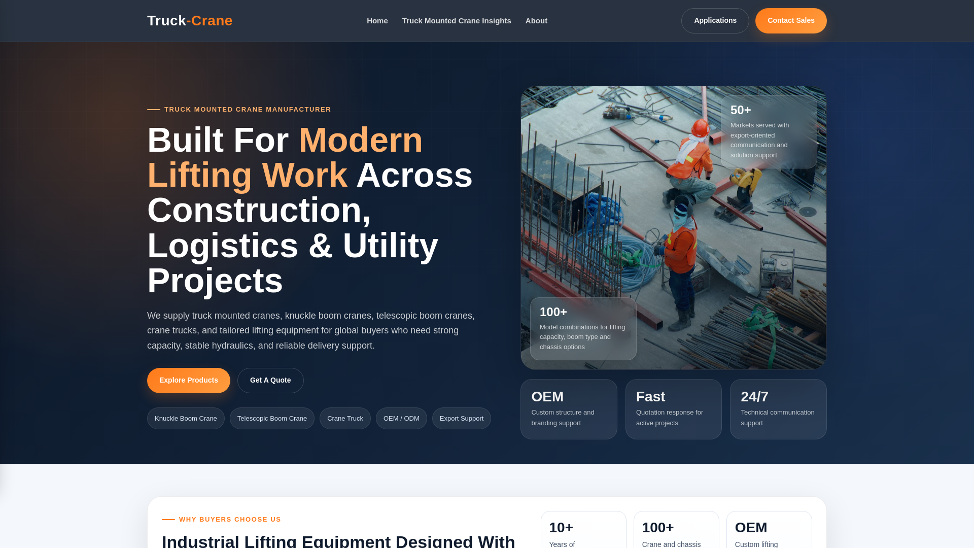website screenshot of https://cranetruckglobal.com/