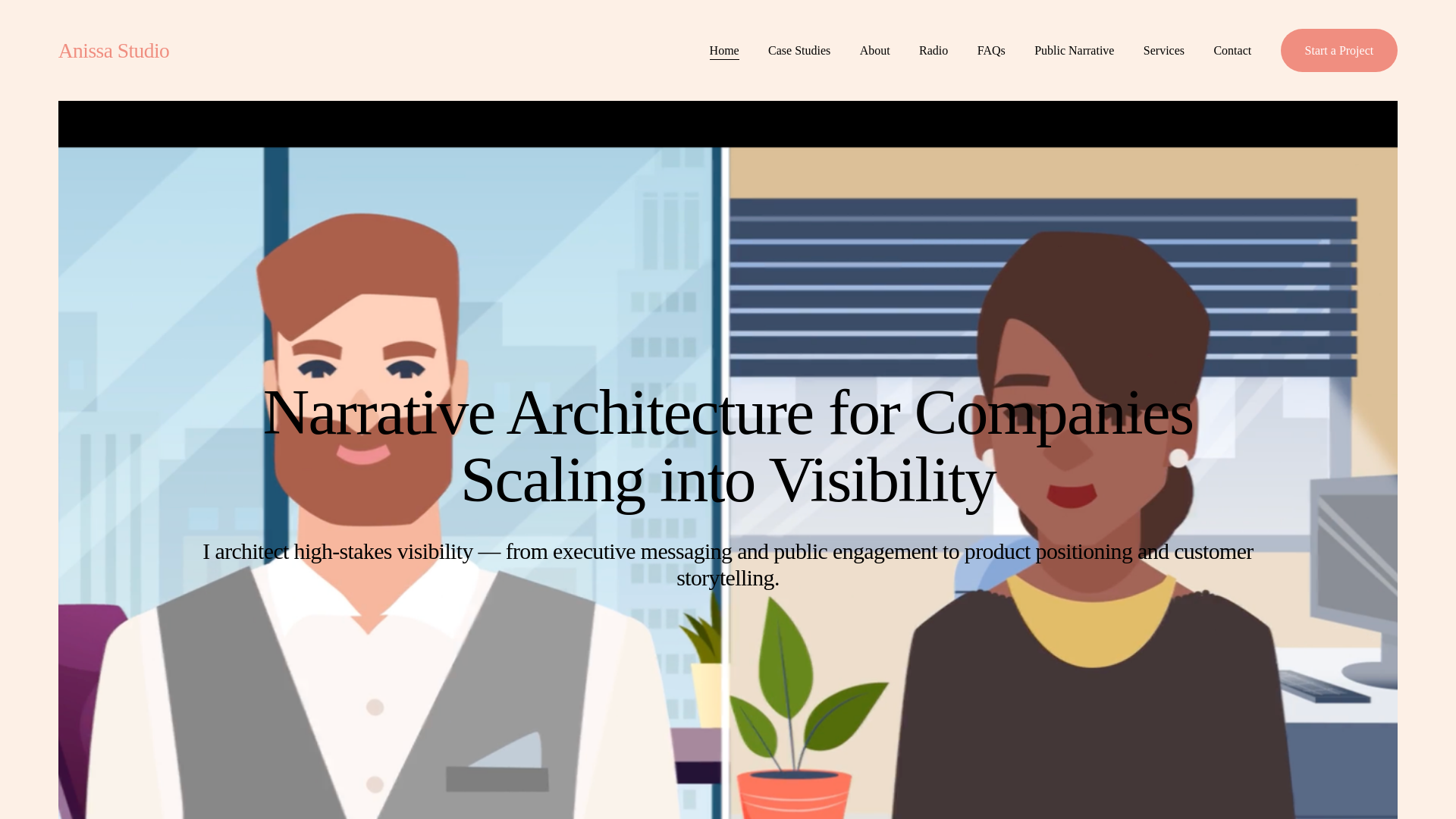 website screenshot of https://anissastudio.com/