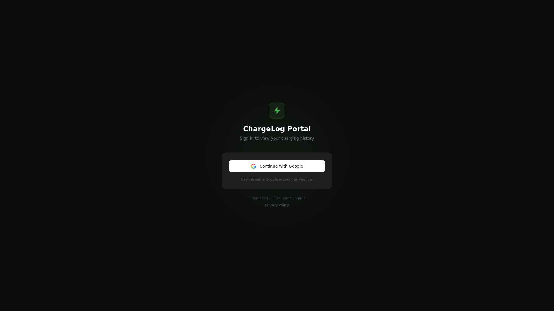 website screenshot of https://chargelog.app/