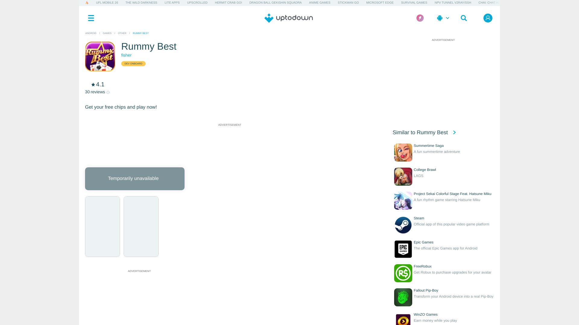website screenshot of https://rummy-best.en.uptodown.com