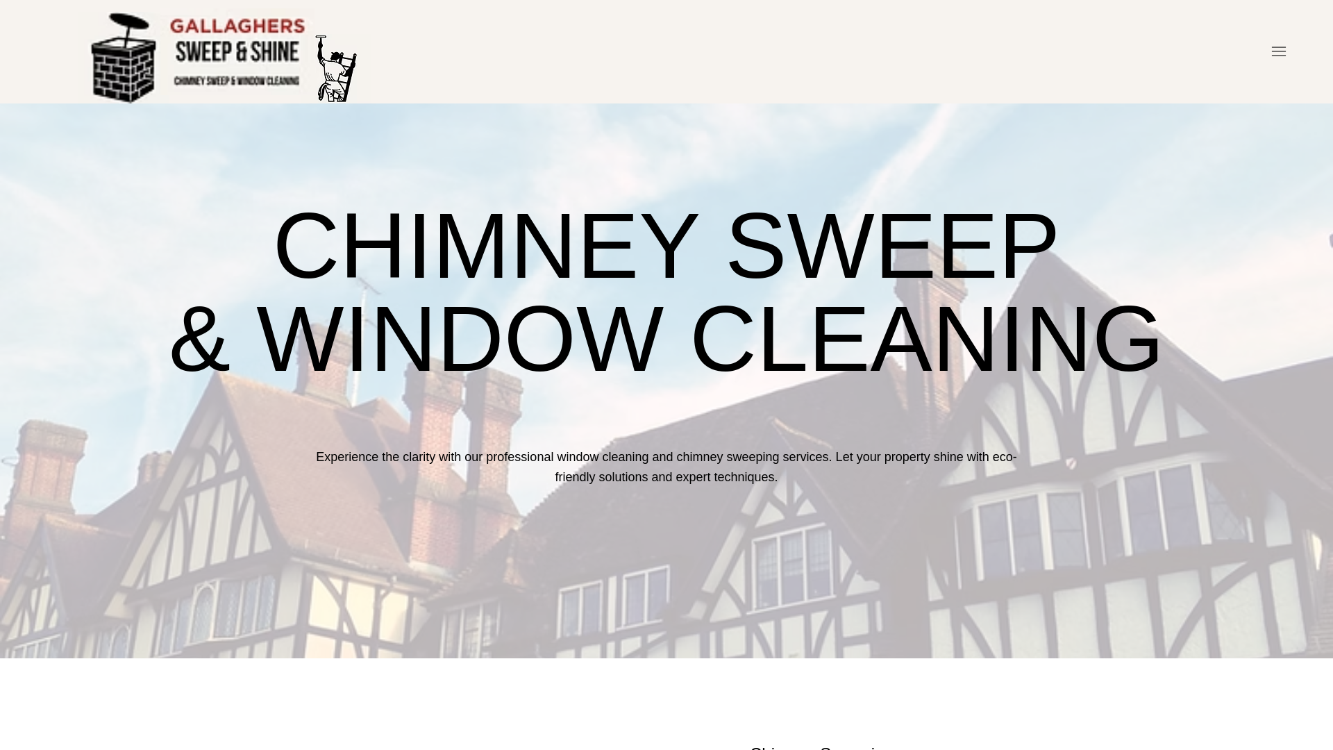 website screenshot of https://gallagherssweepandshine.co.uk/