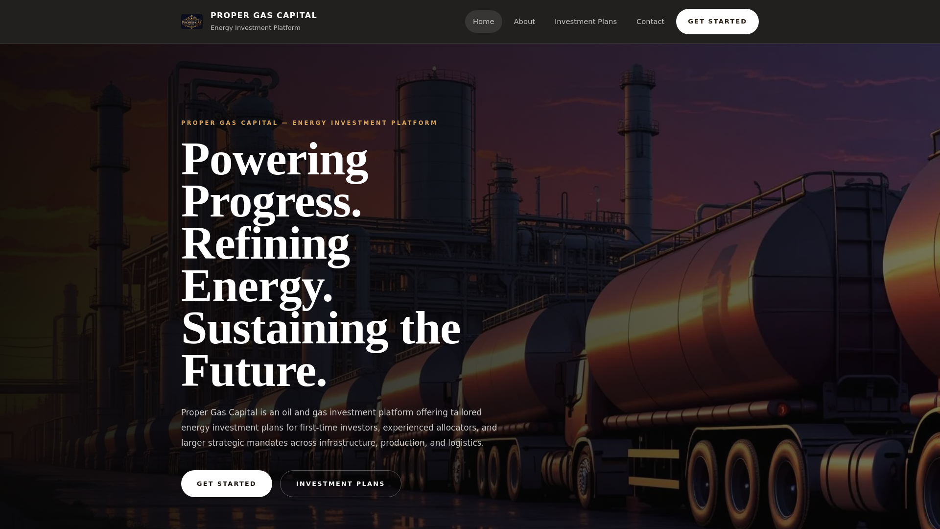 website screenshot of https://propergascapital.pages.dev/