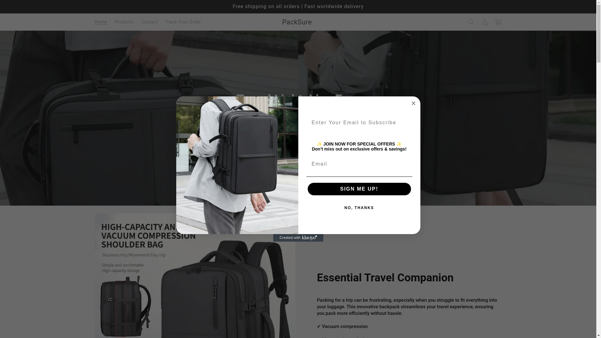 website screenshot of https://packsure.shop/