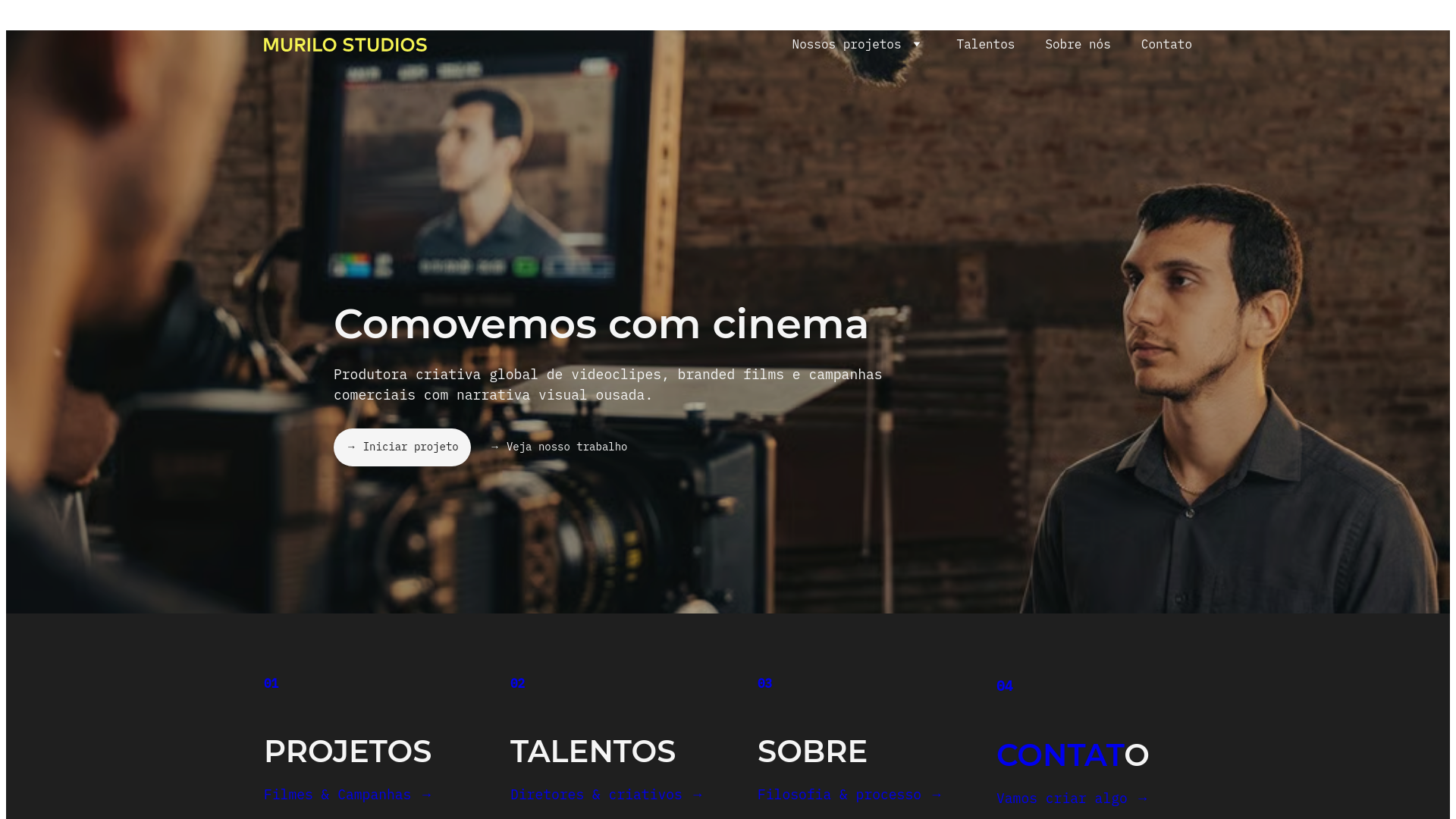 website screenshot of https://murilostudios.com/