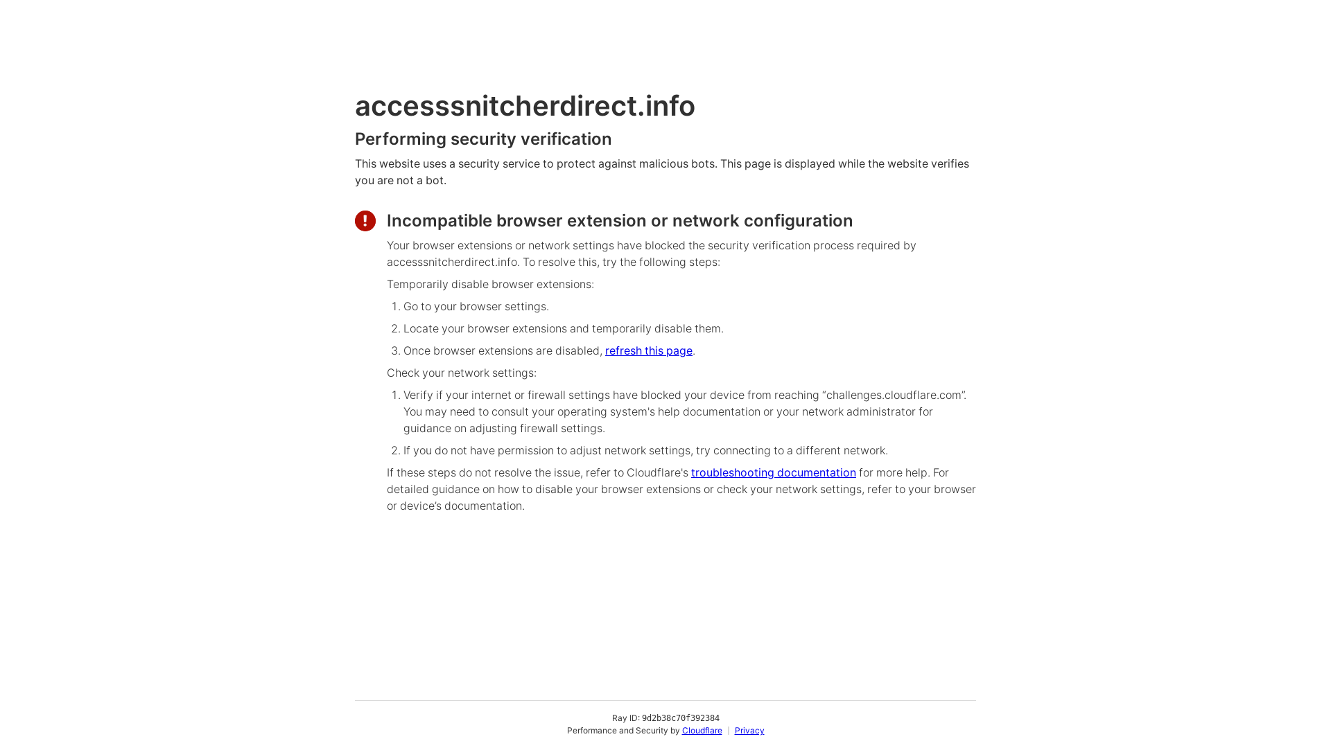 website screenshot of https://accesssnitcherdirect.info/