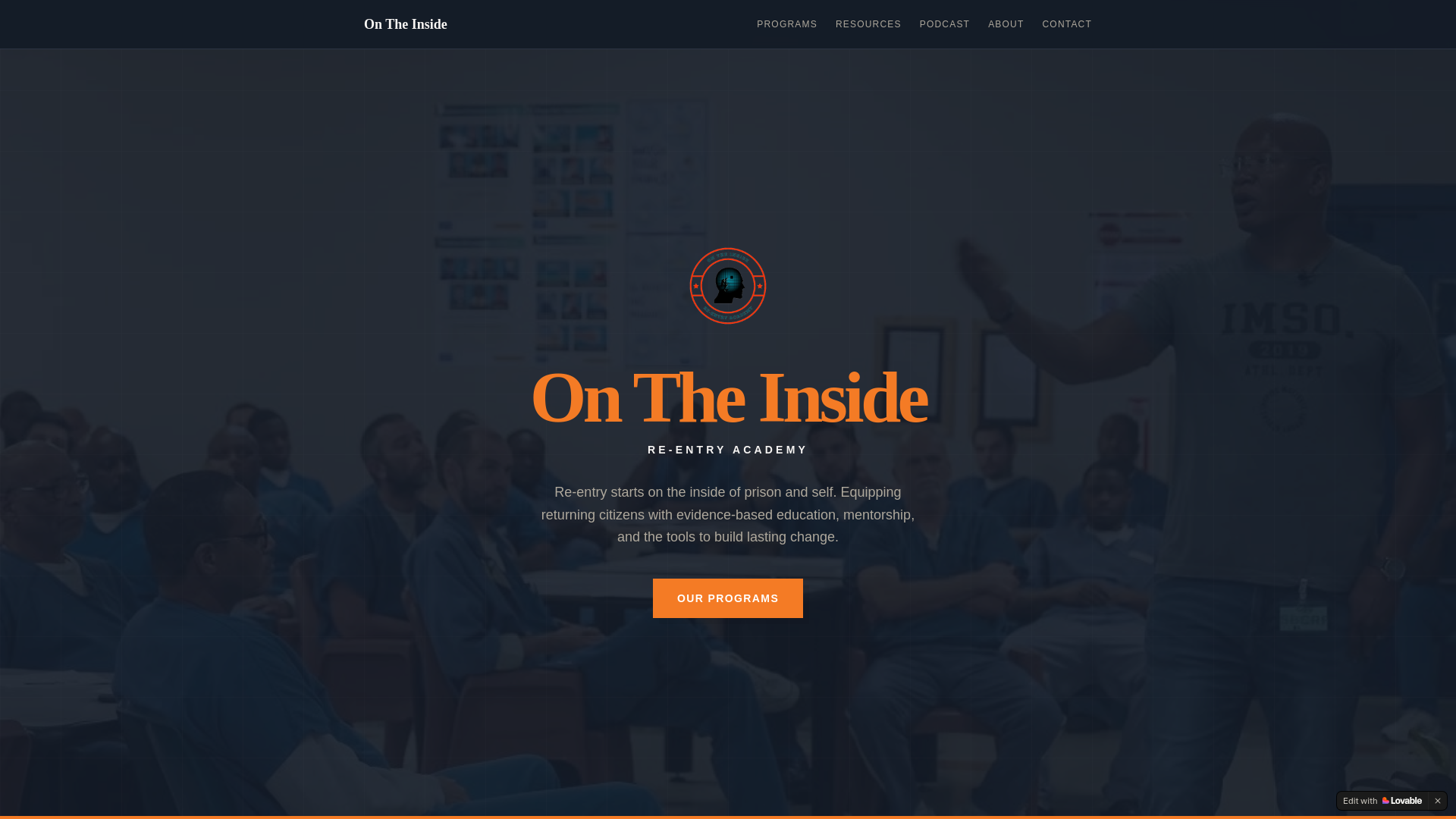 website screenshot of https://ontheinsidereentyacademy.com