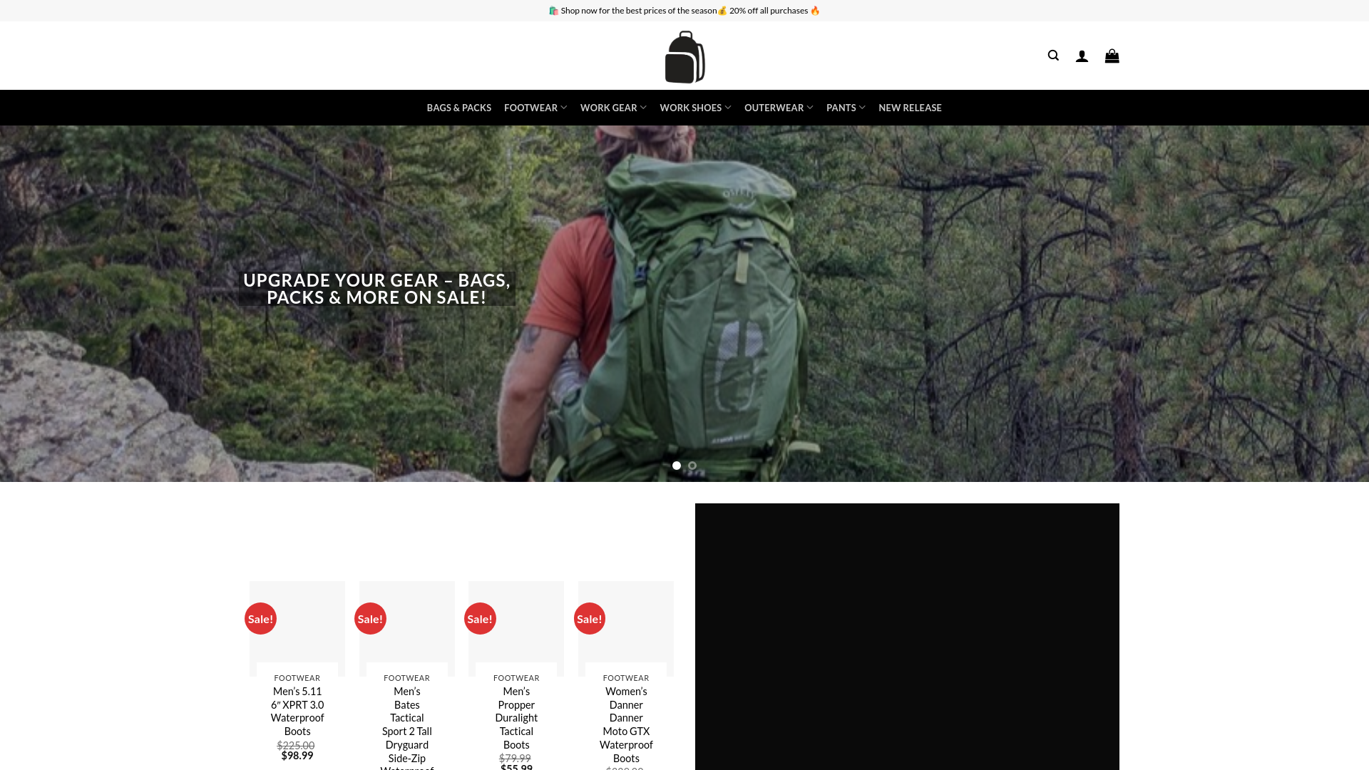 website screenshot of http://footwear-us.com/