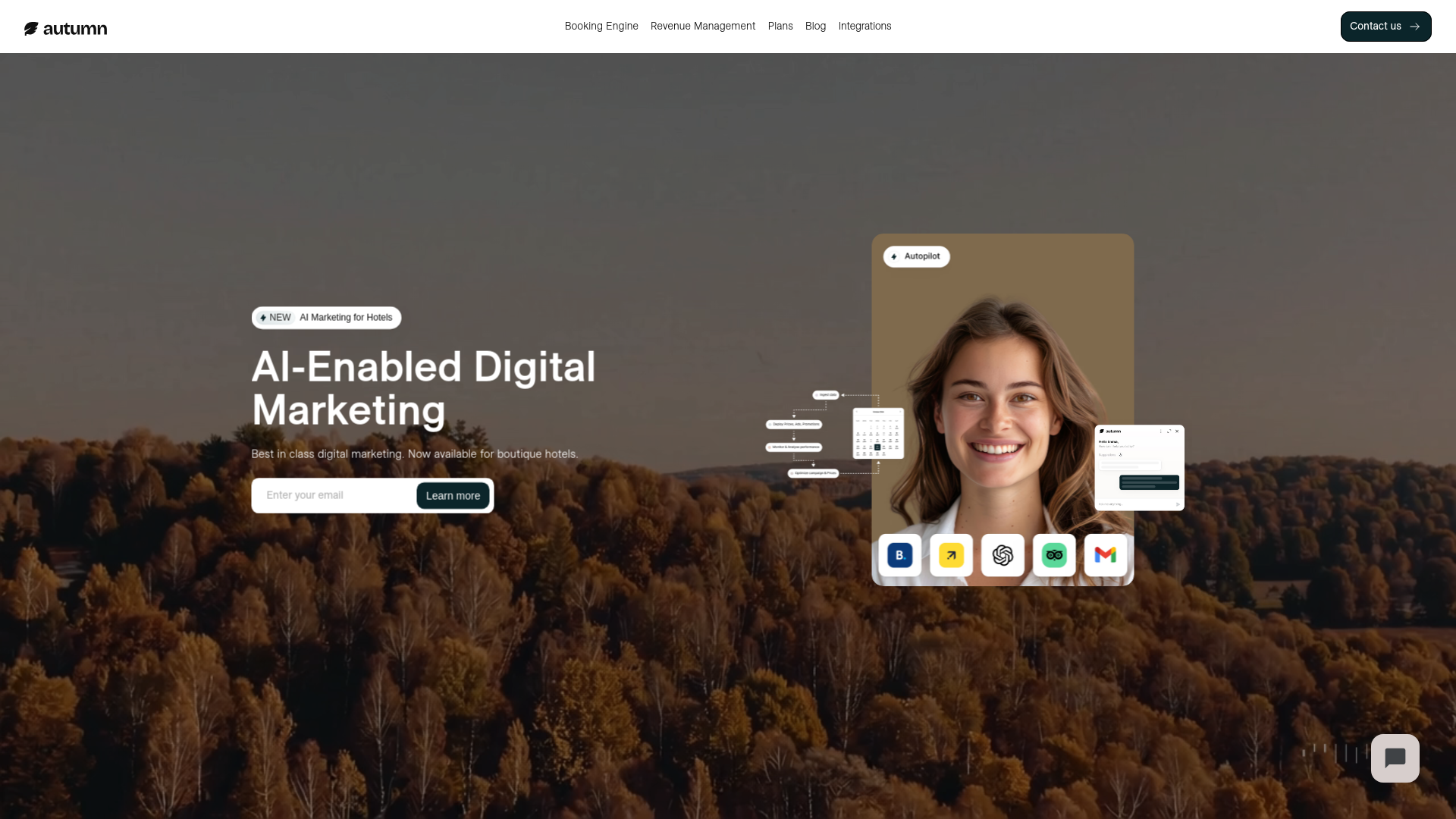 website screenshot of https://getautumnhoteliersoftware.com