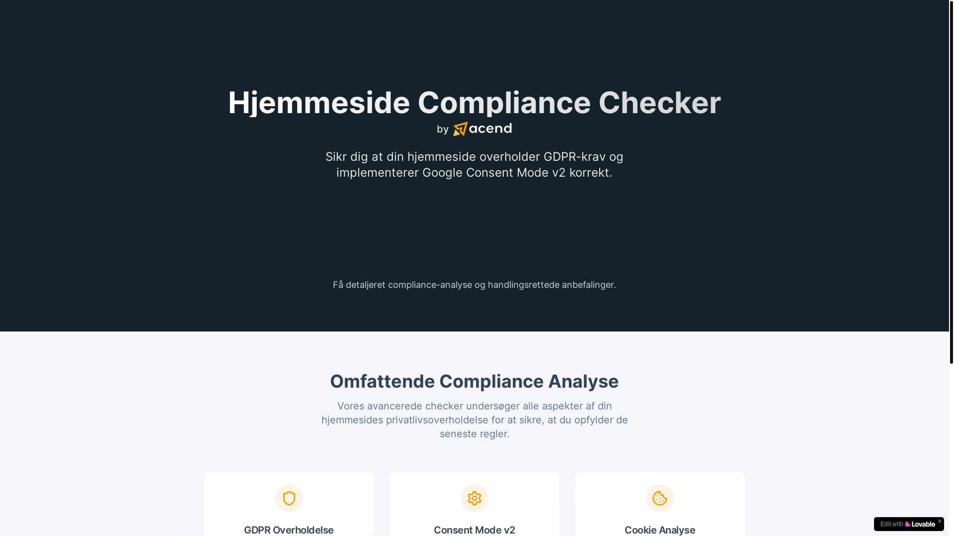 website screenshot of https://compliancetjek.dk/
