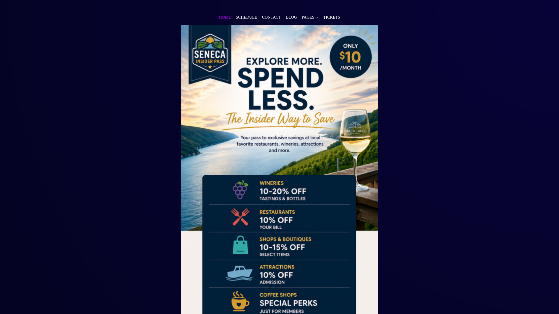 website screenshot of https://senecainsiderpass.com/