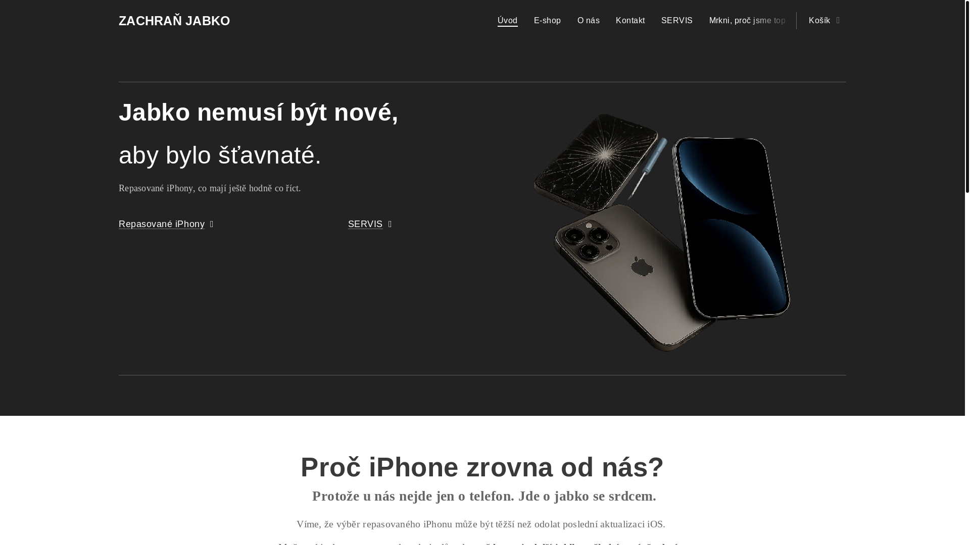website screenshot of https://zachranjabko.cz/