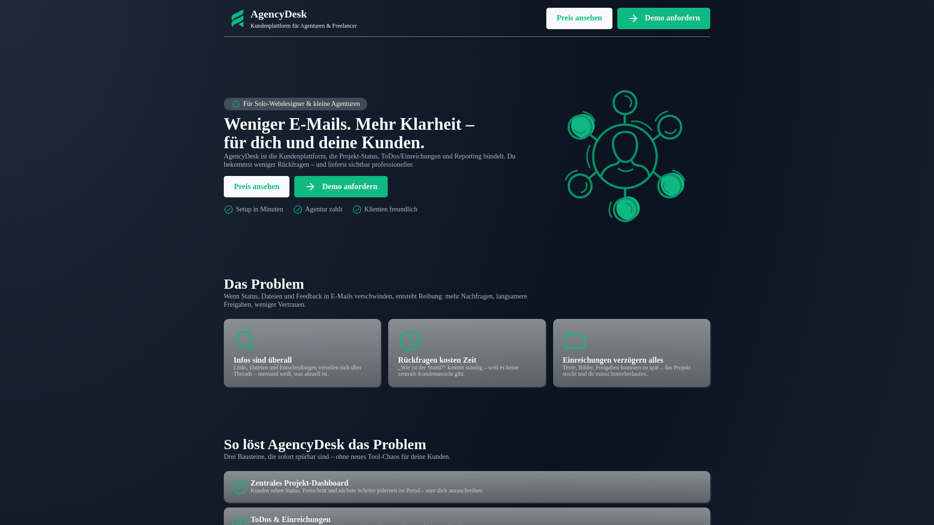 website screenshot of https://agencydesk.work/