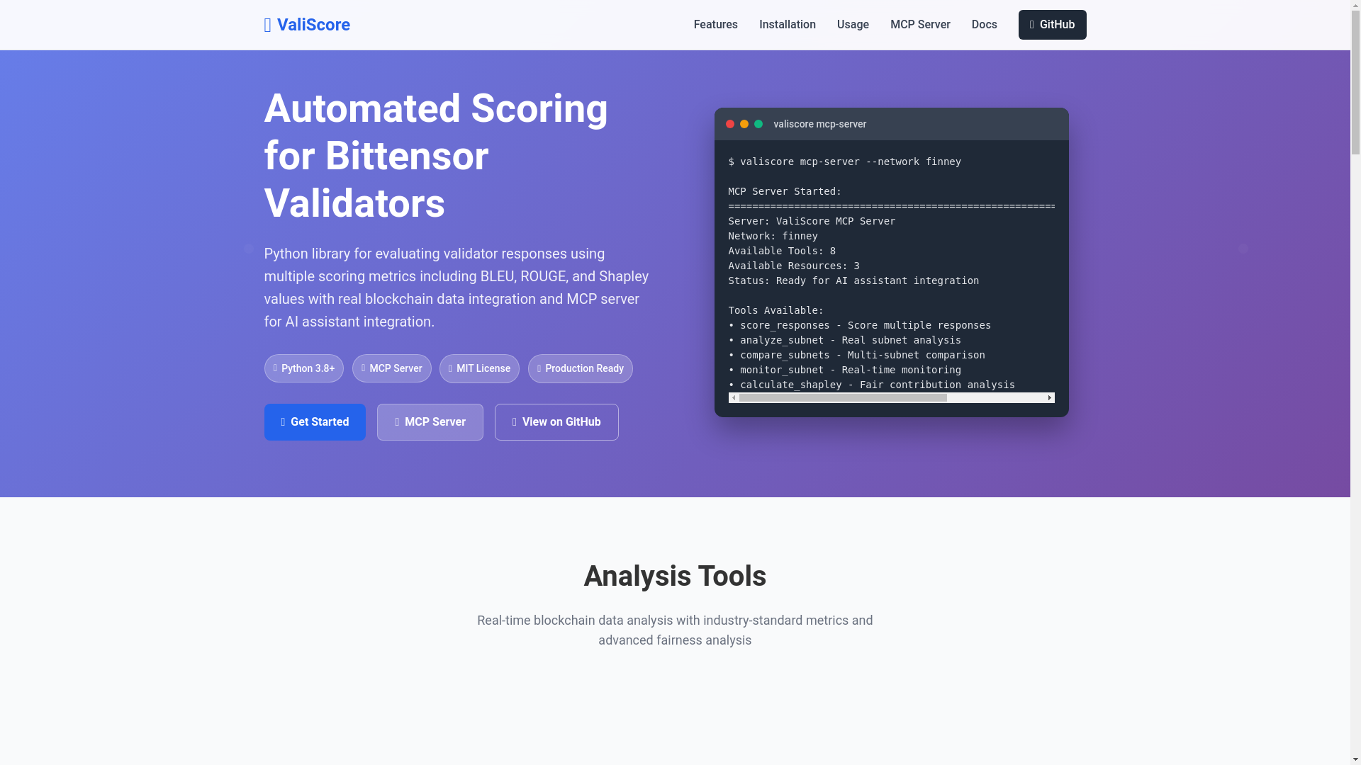 website screenshot of https://valiscore.pages.dev/