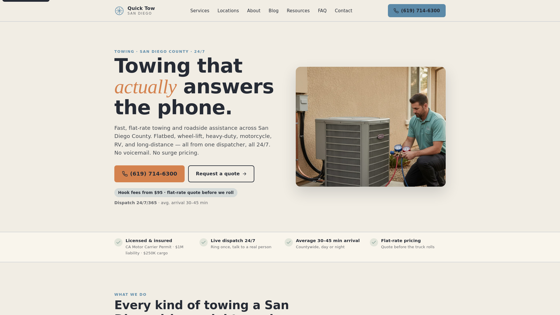 website screenshot of https://quick-tow-sd.pages.dev/