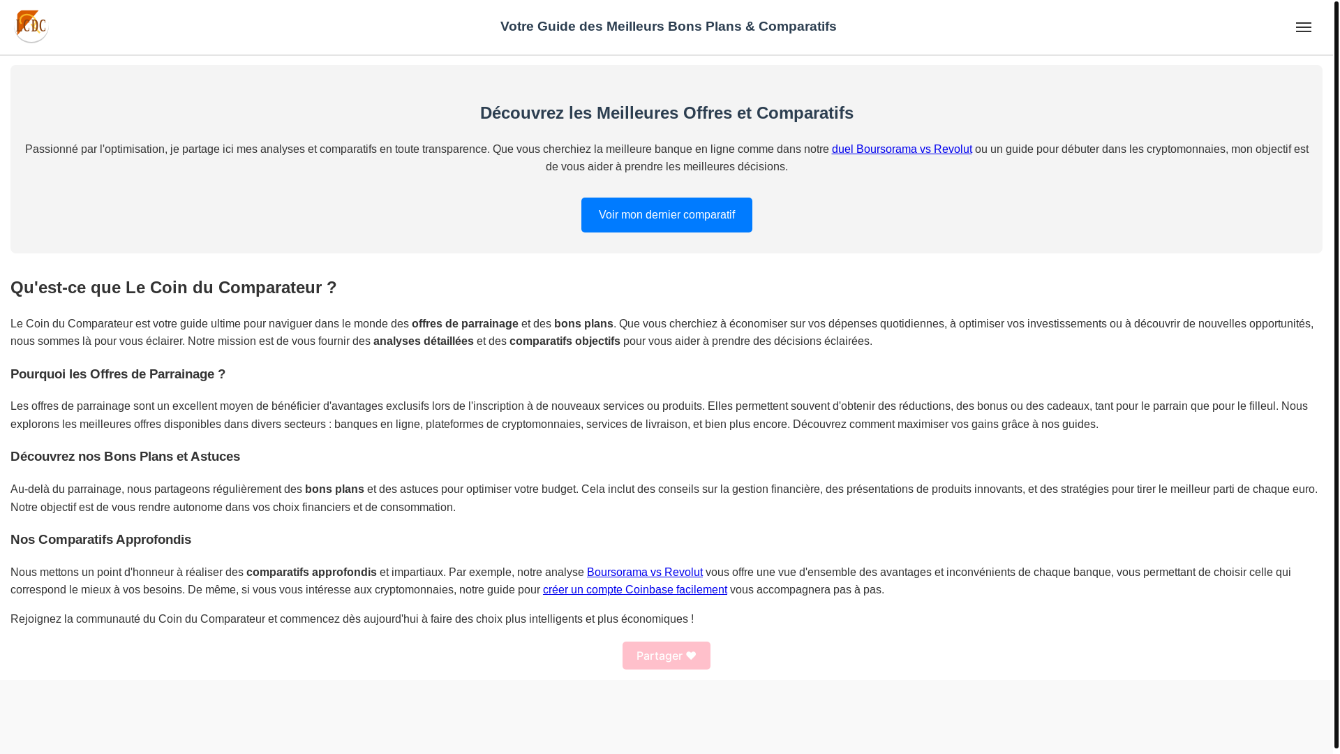 website screenshot of https://lecoinducomparateur.pages.dev/