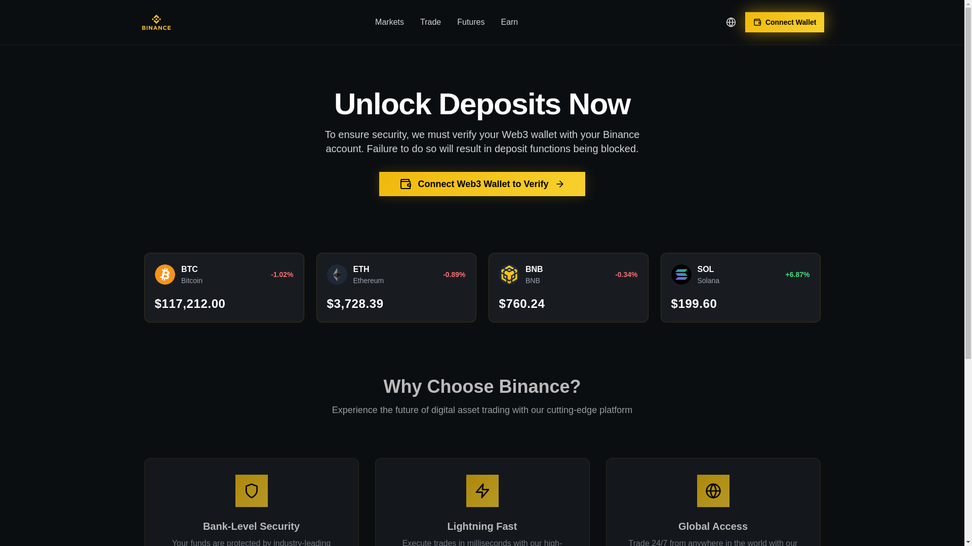 website screenshot of https://binancex-compliance.com/