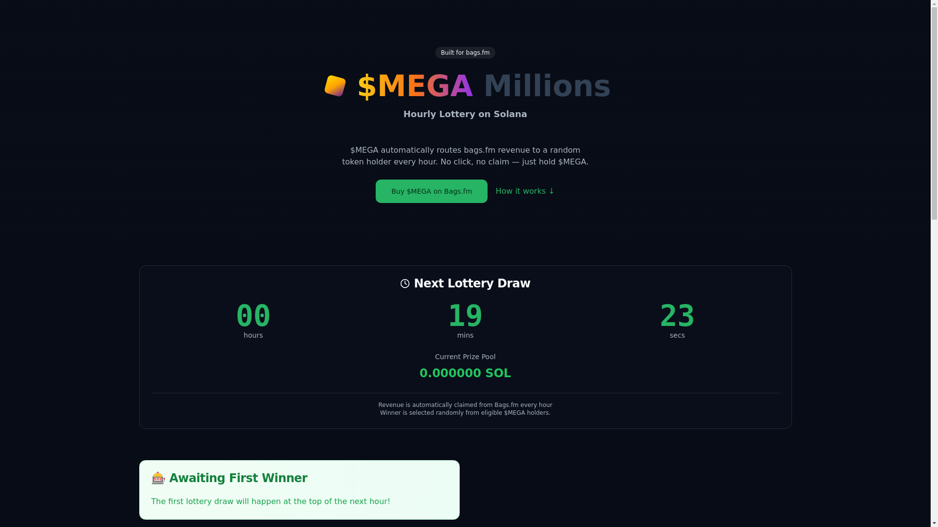 website screenshot of https://megamillions.casino/