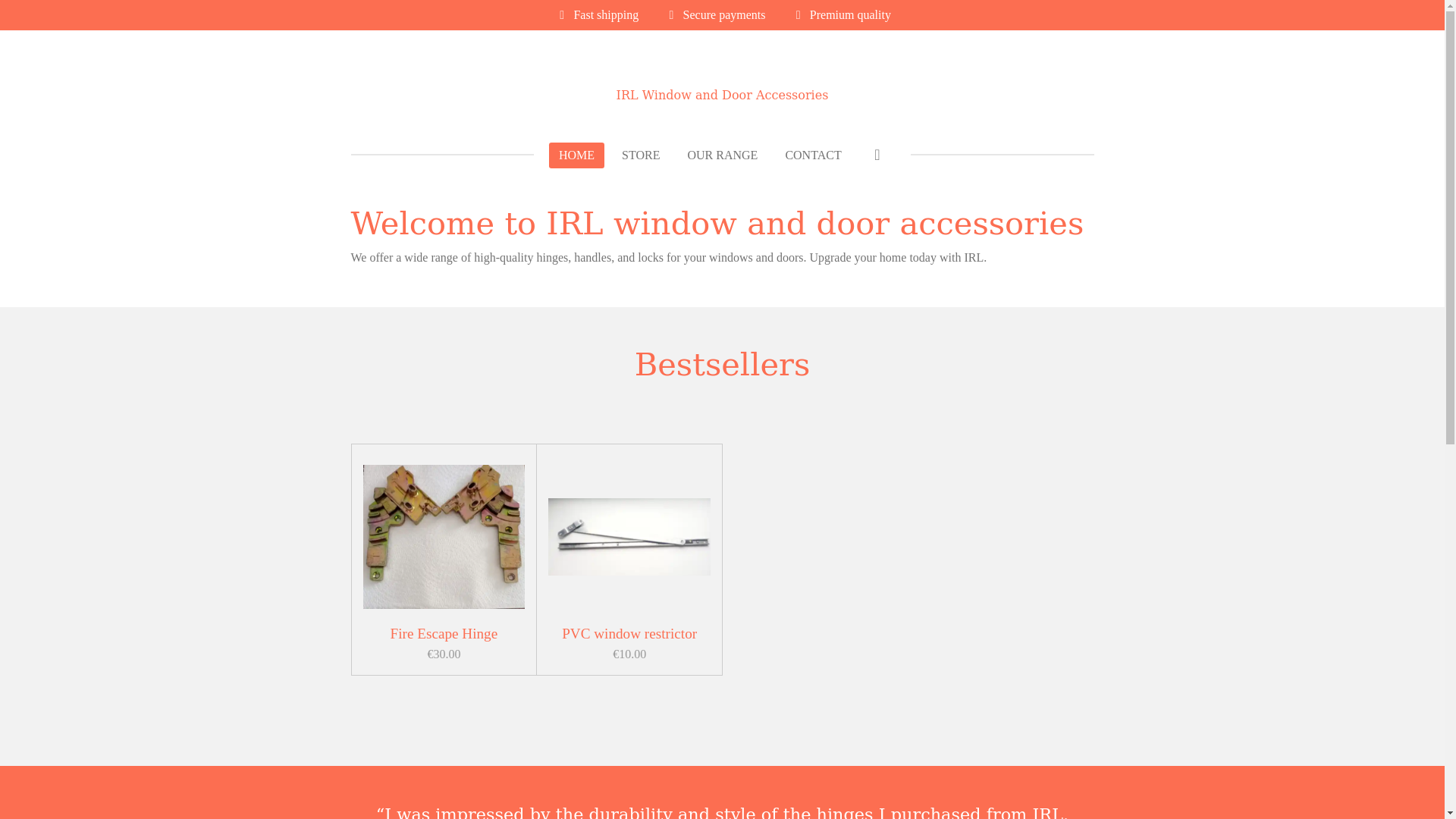 website screenshot of https://irlwindowanddoorsaccessories.com/