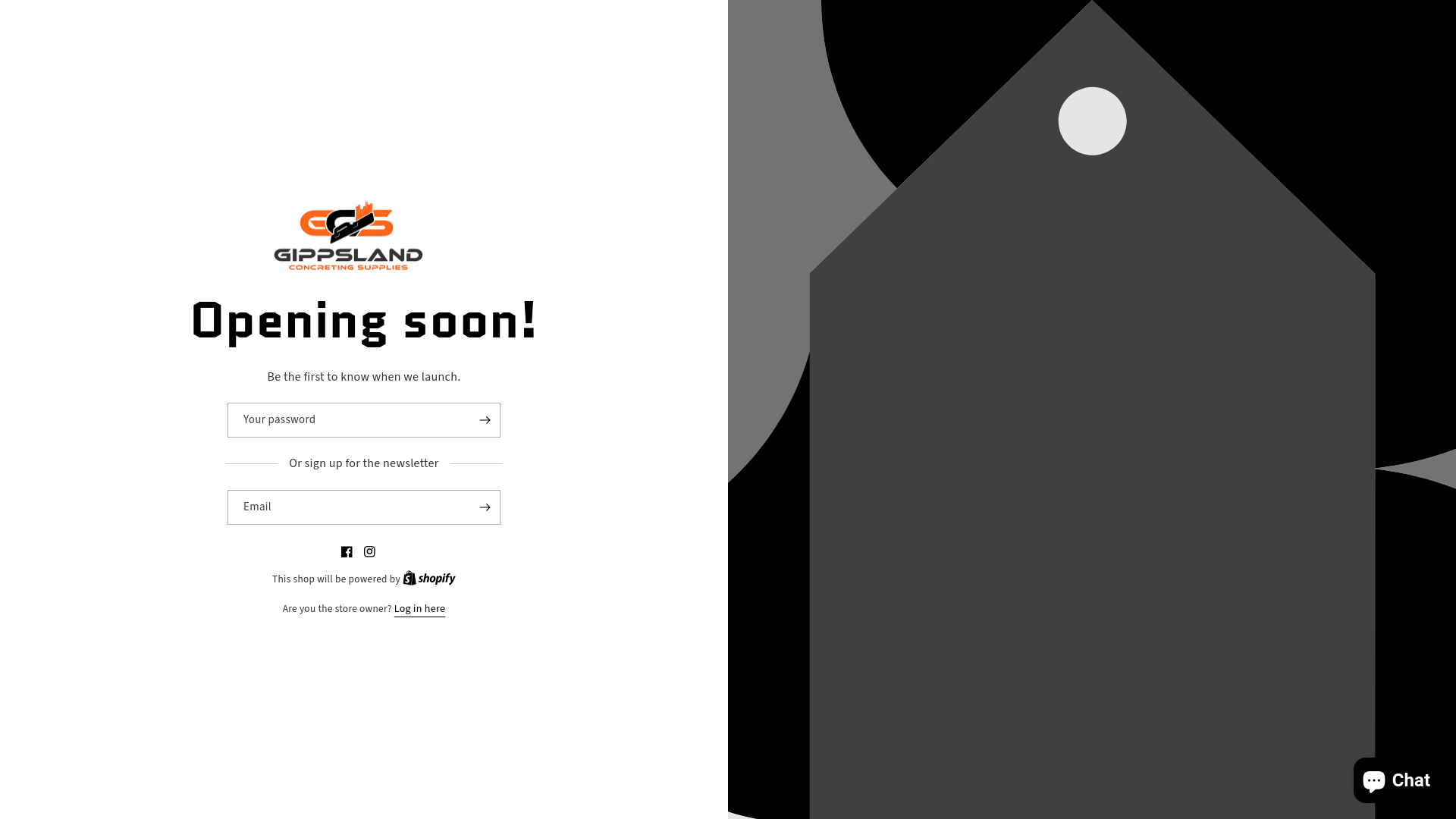 website screenshot of https://gippsconcretingsupplies.com.au/