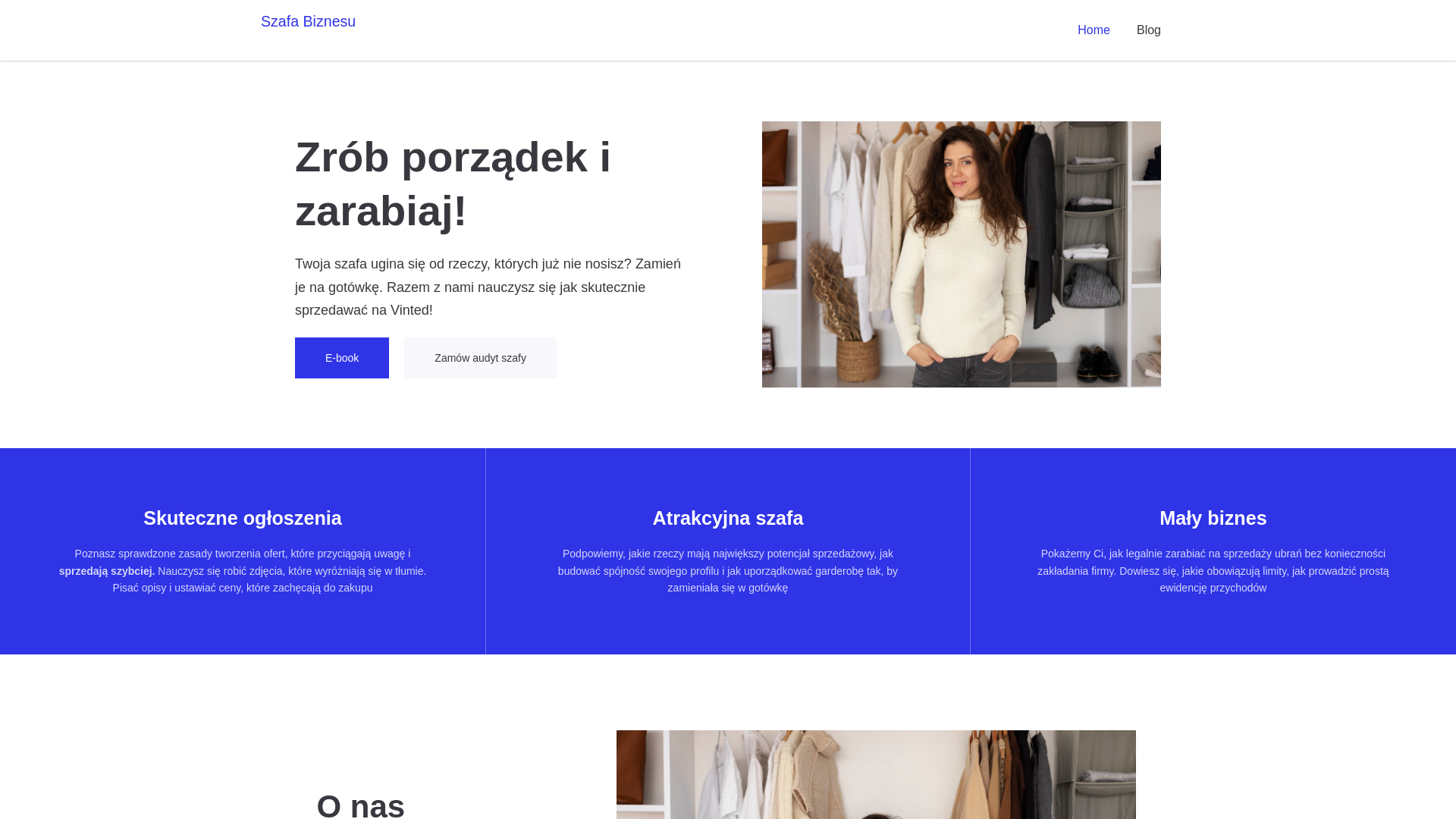 website screenshot of https://szafa-biznesu.pl