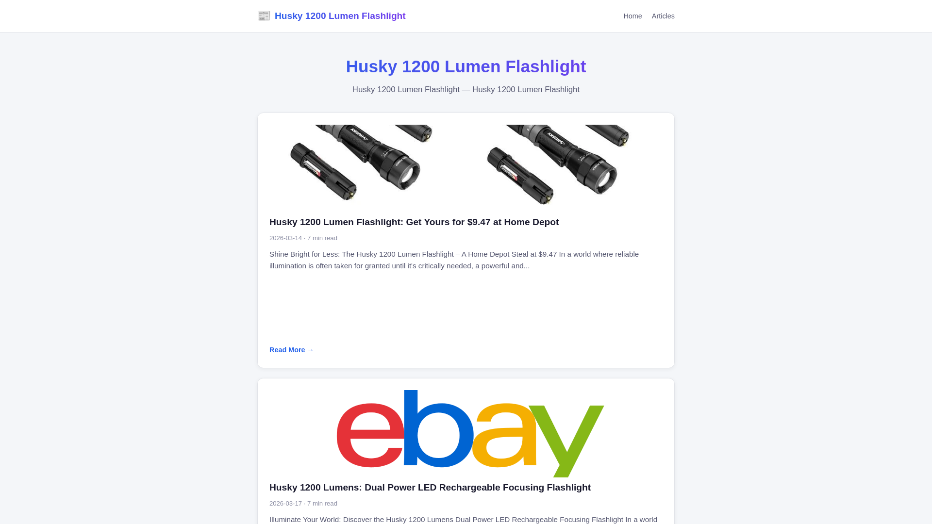 website screenshot of https://husky-1200-lumen-flashlight.pages.dev/