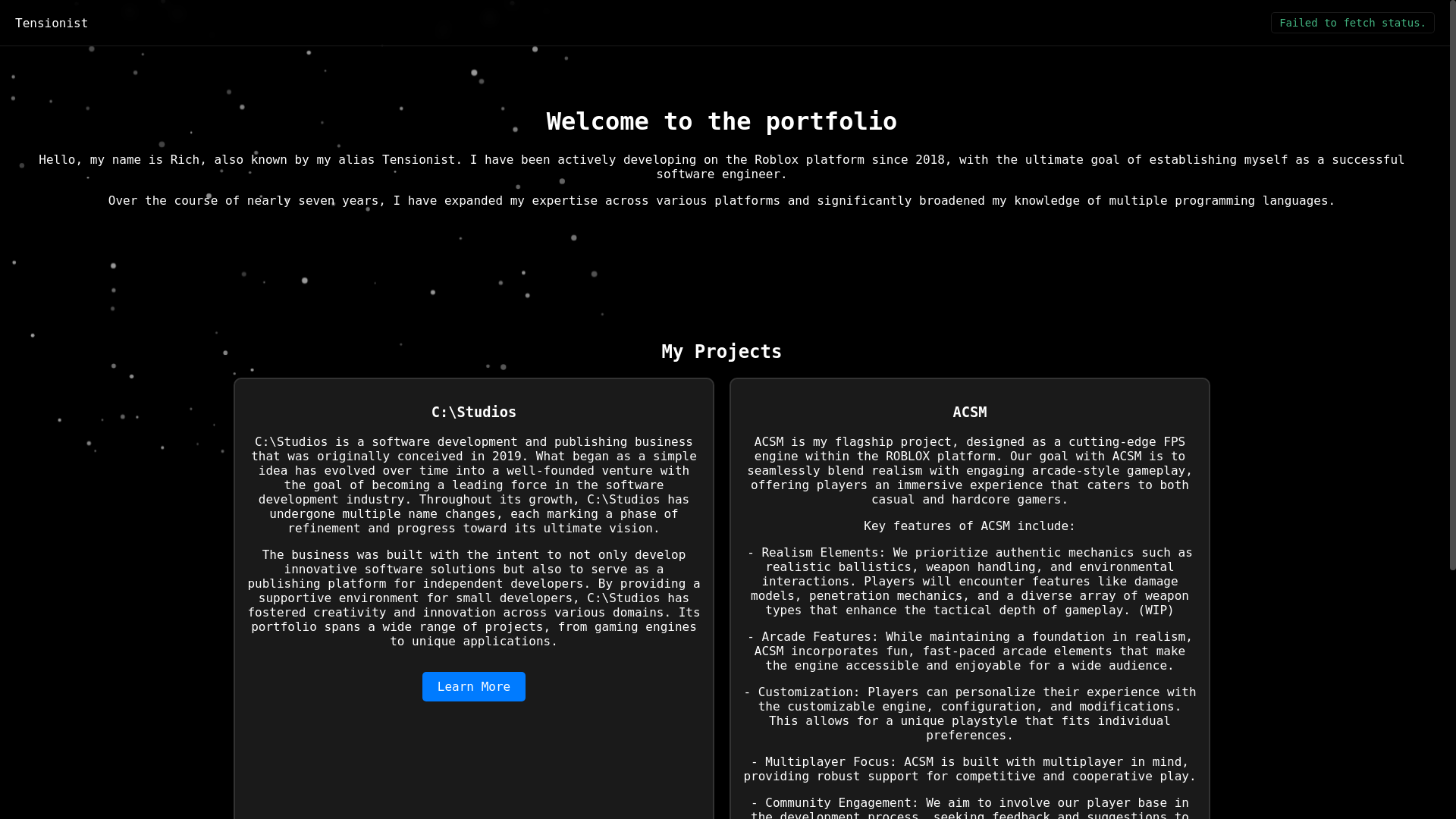 website screenshot of https://tensionist.pages.dev/