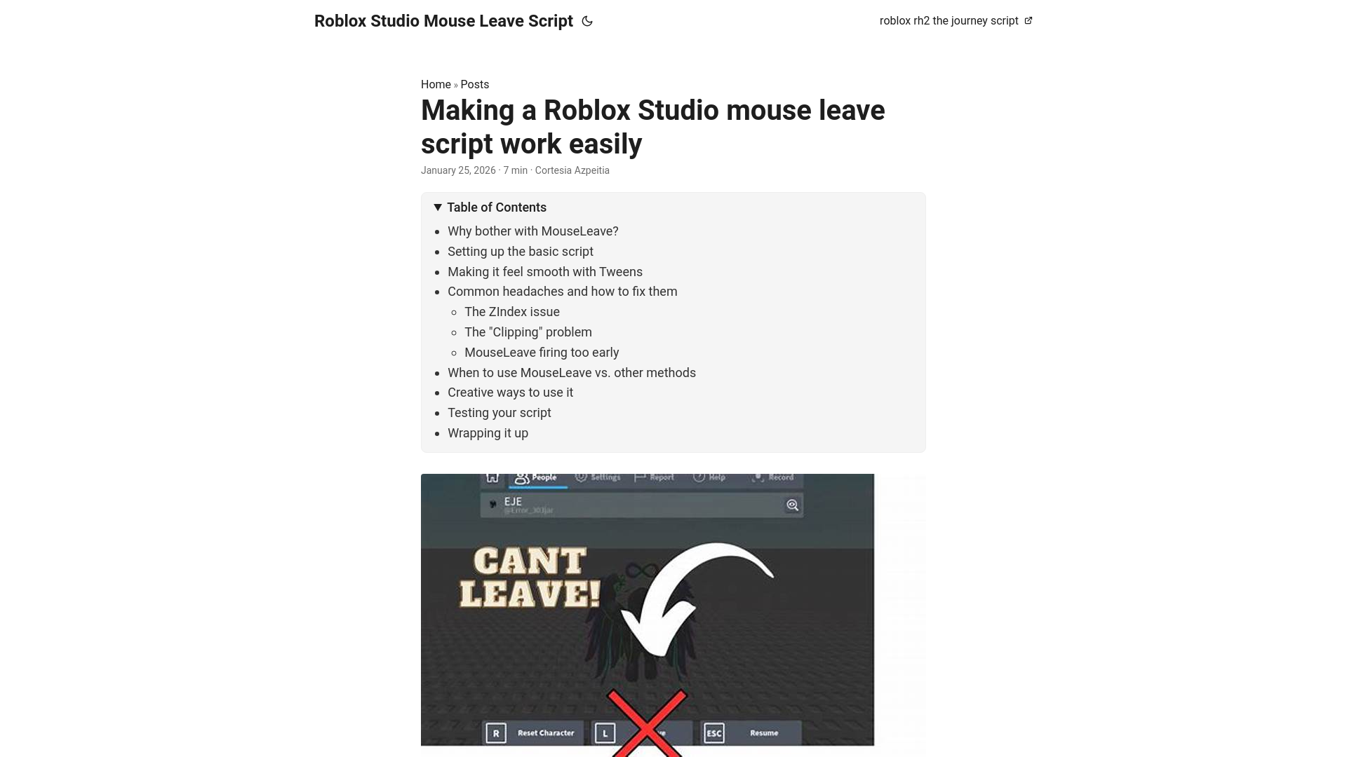 website screenshot of https://roblox-studio-mouse-leave-script.pages.dev/