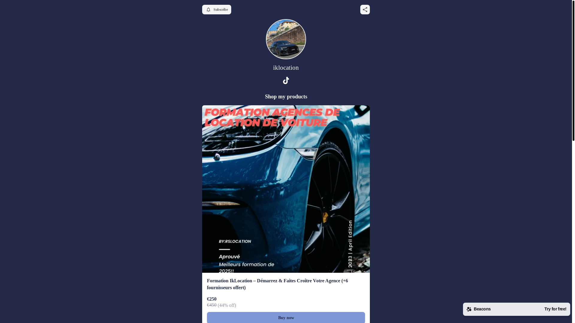 website screenshot of https://iklocation.store/