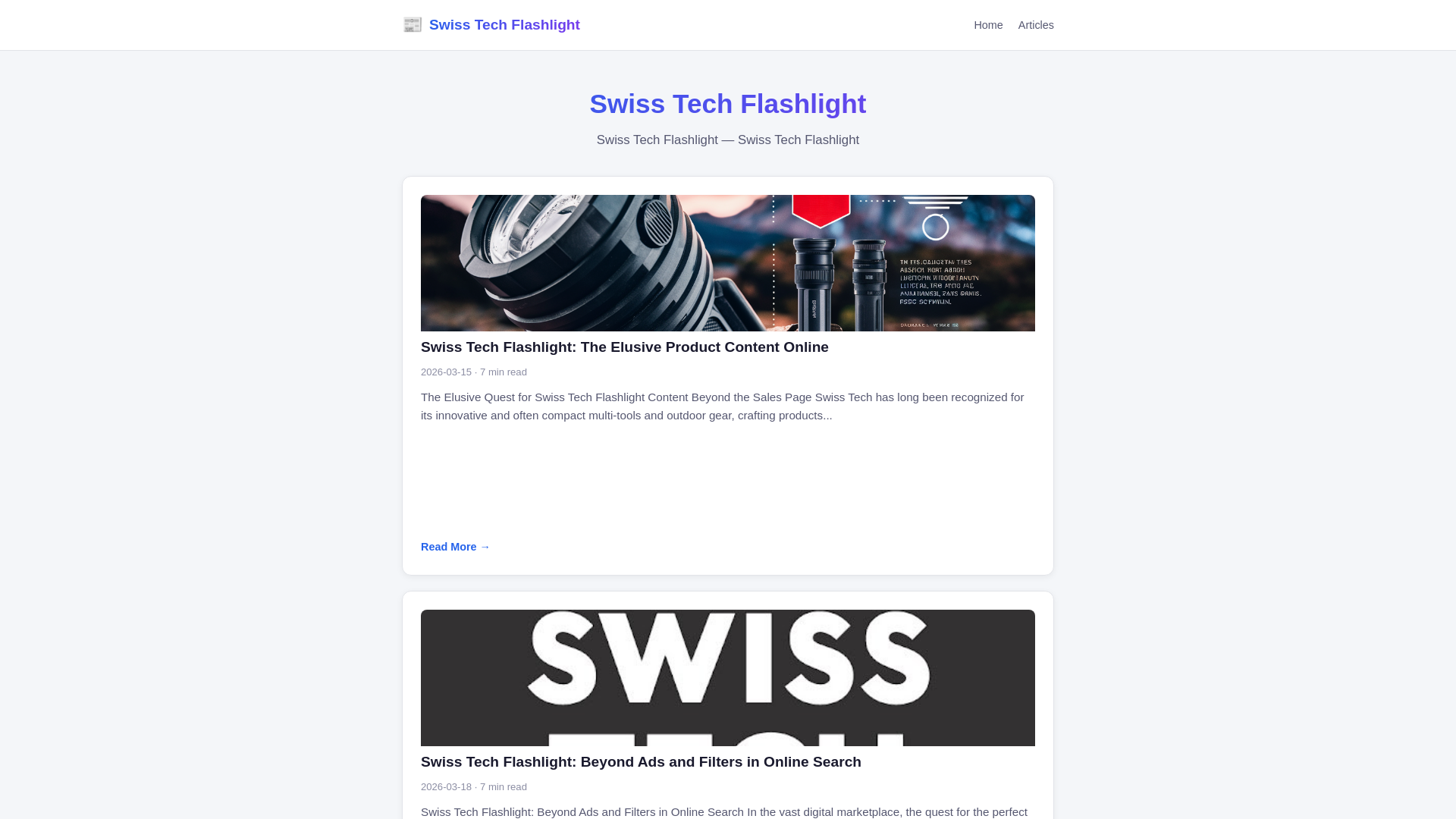 website screenshot of https://swiss-tech-flashlight.pages.dev/