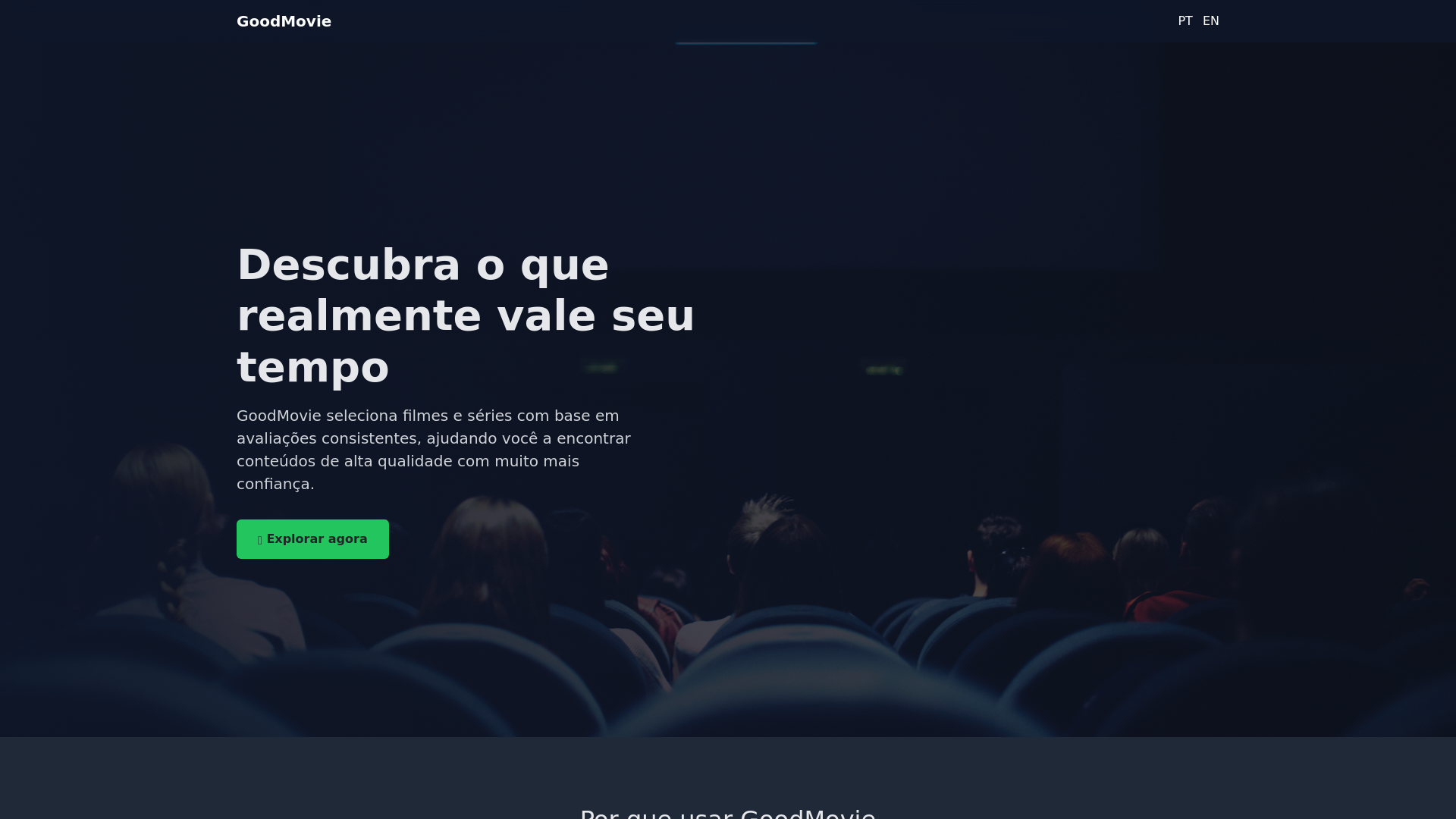 website screenshot of https://goodmovie.com.br/